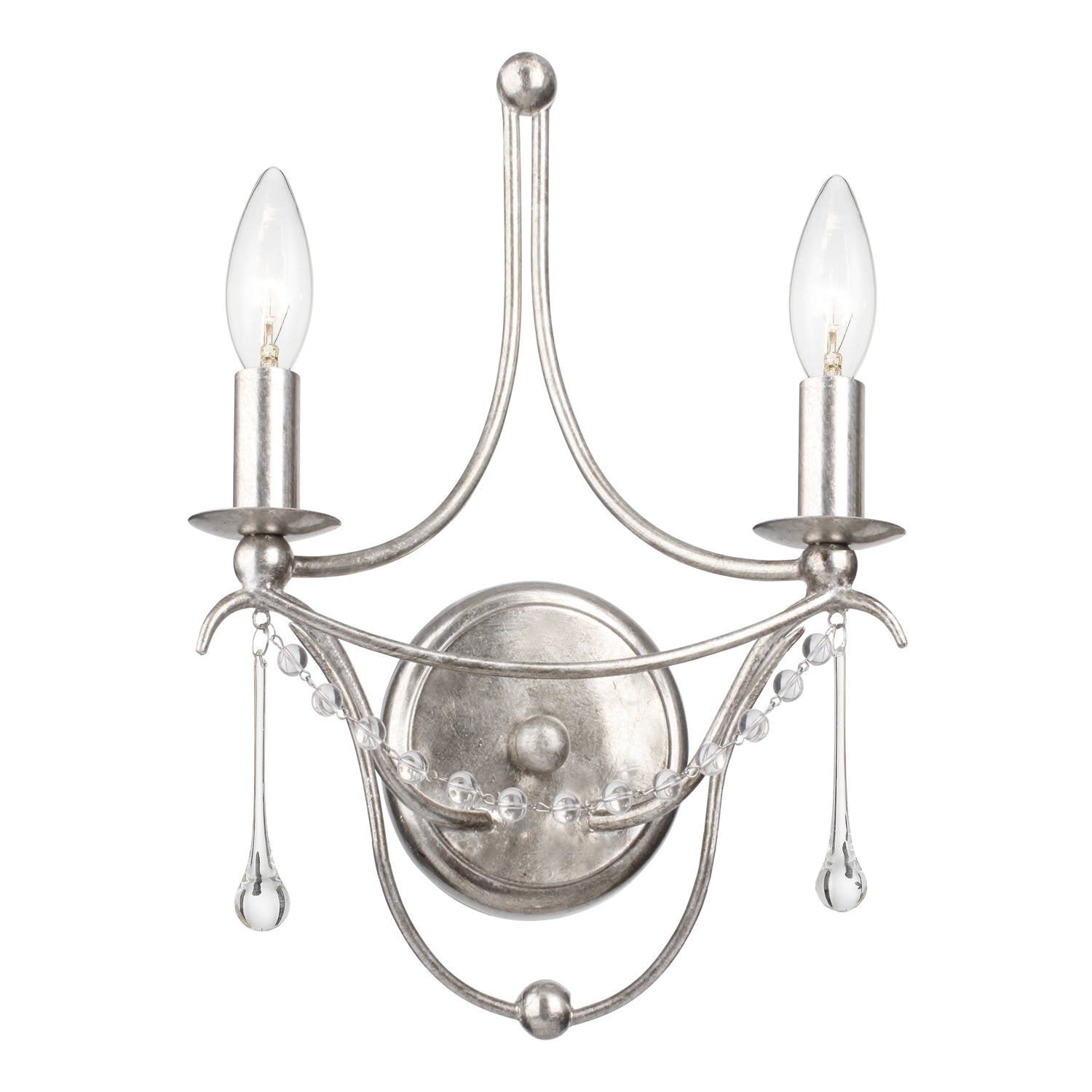 Metro 10'' Antique Silver Sconce