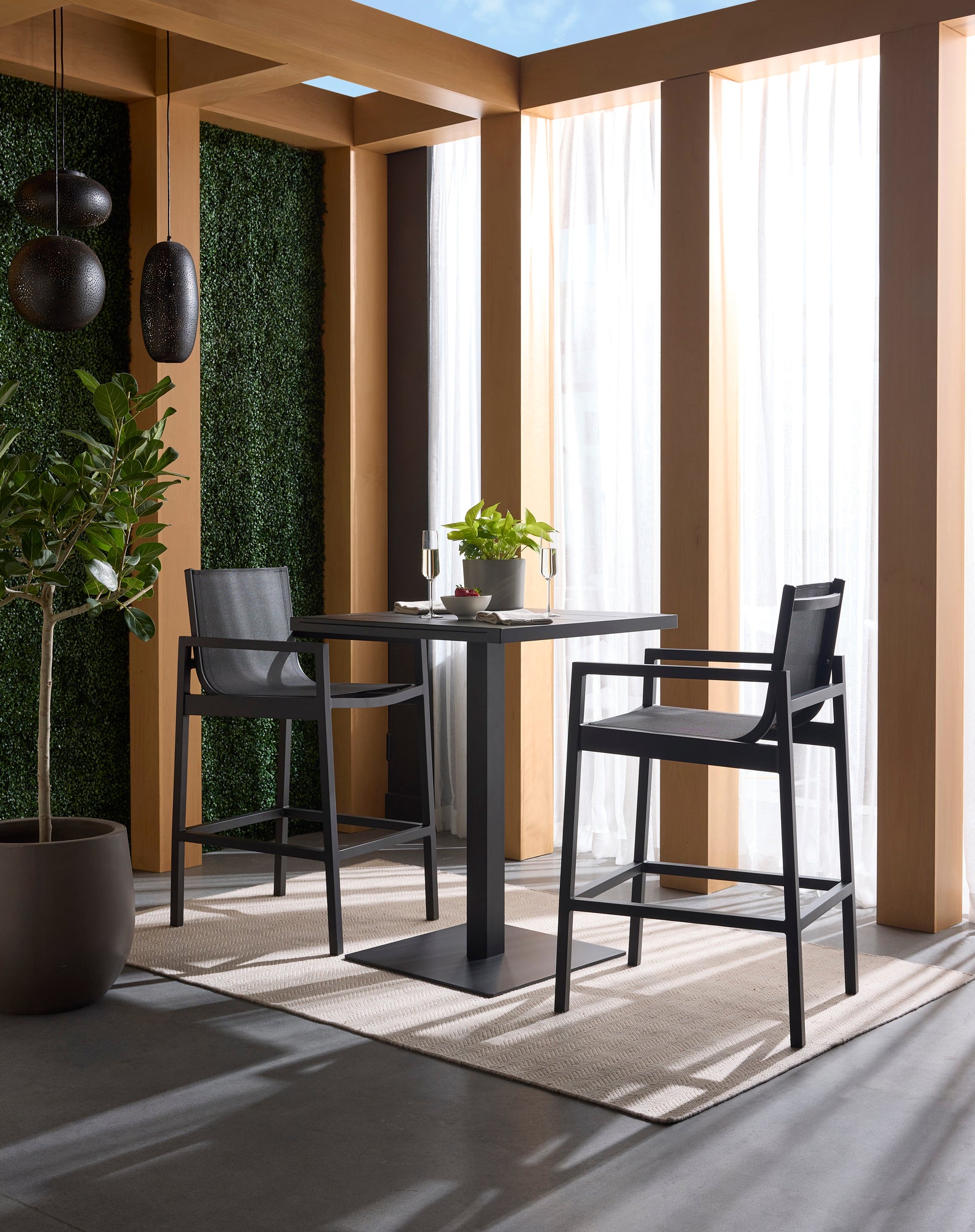 Merano Bar Table - Square - Black