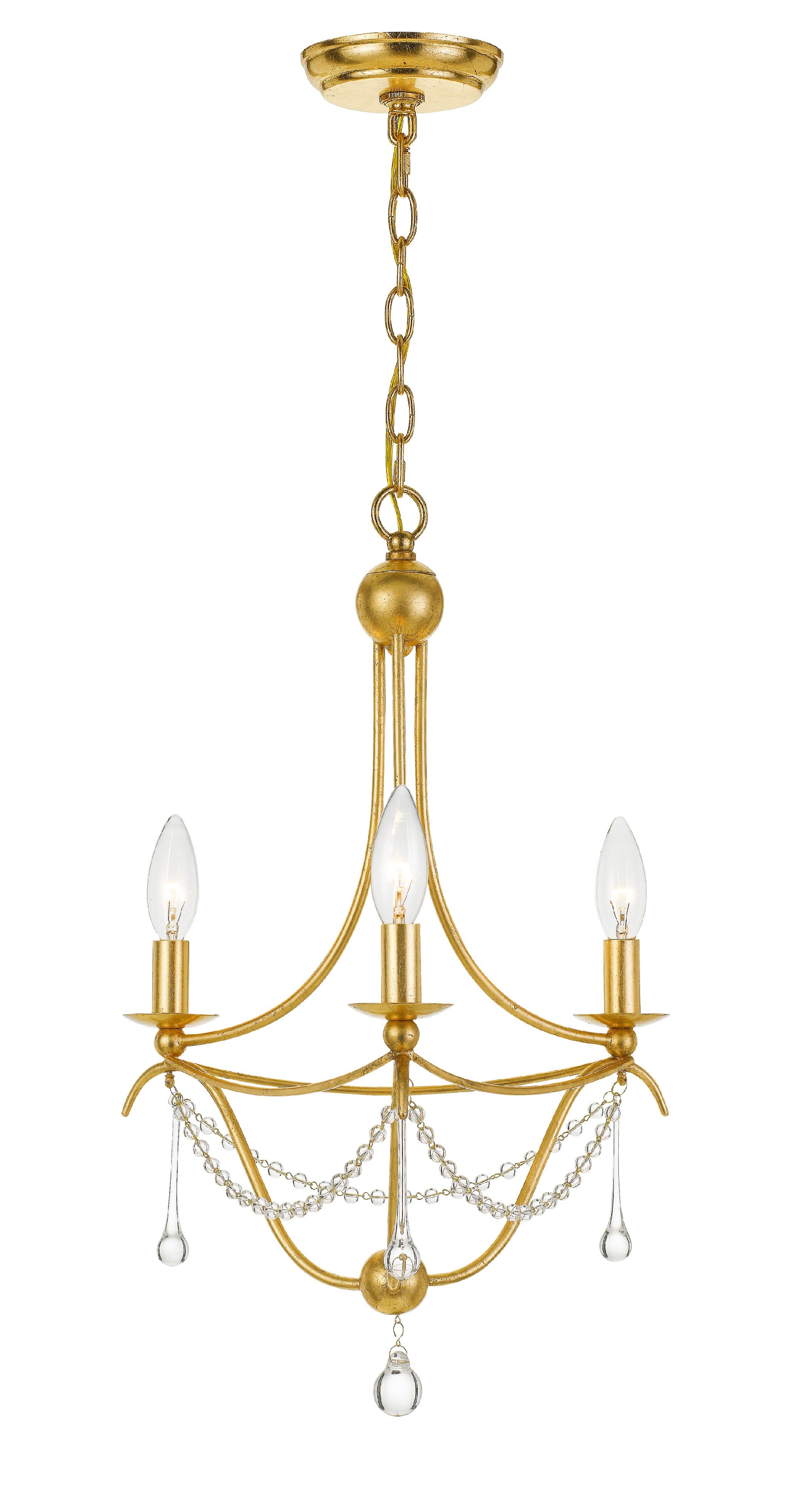 Metro 15.5'' Antique Gold Chandelier
