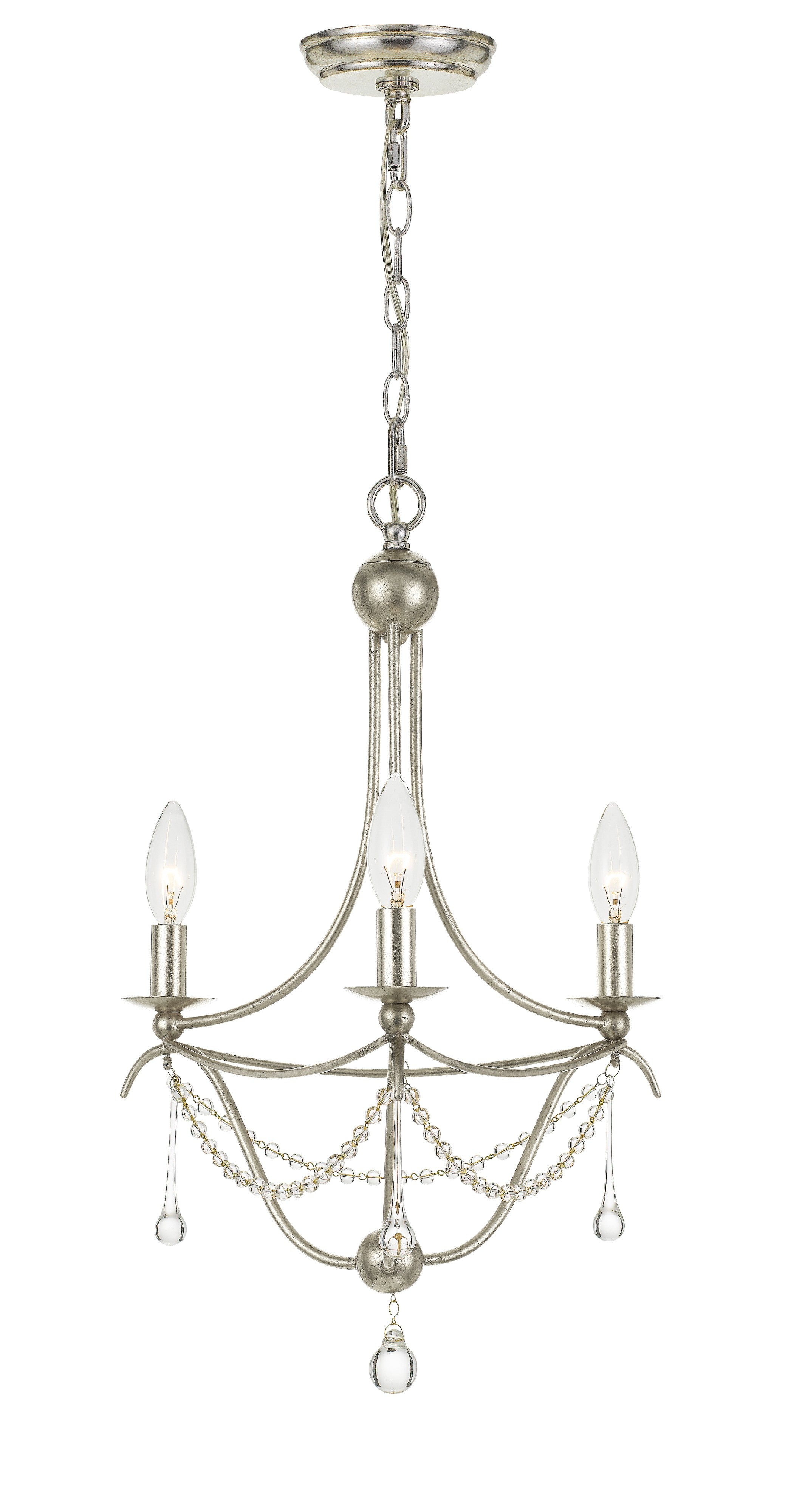 Metro 15.5'' Antique Silver Chandelier