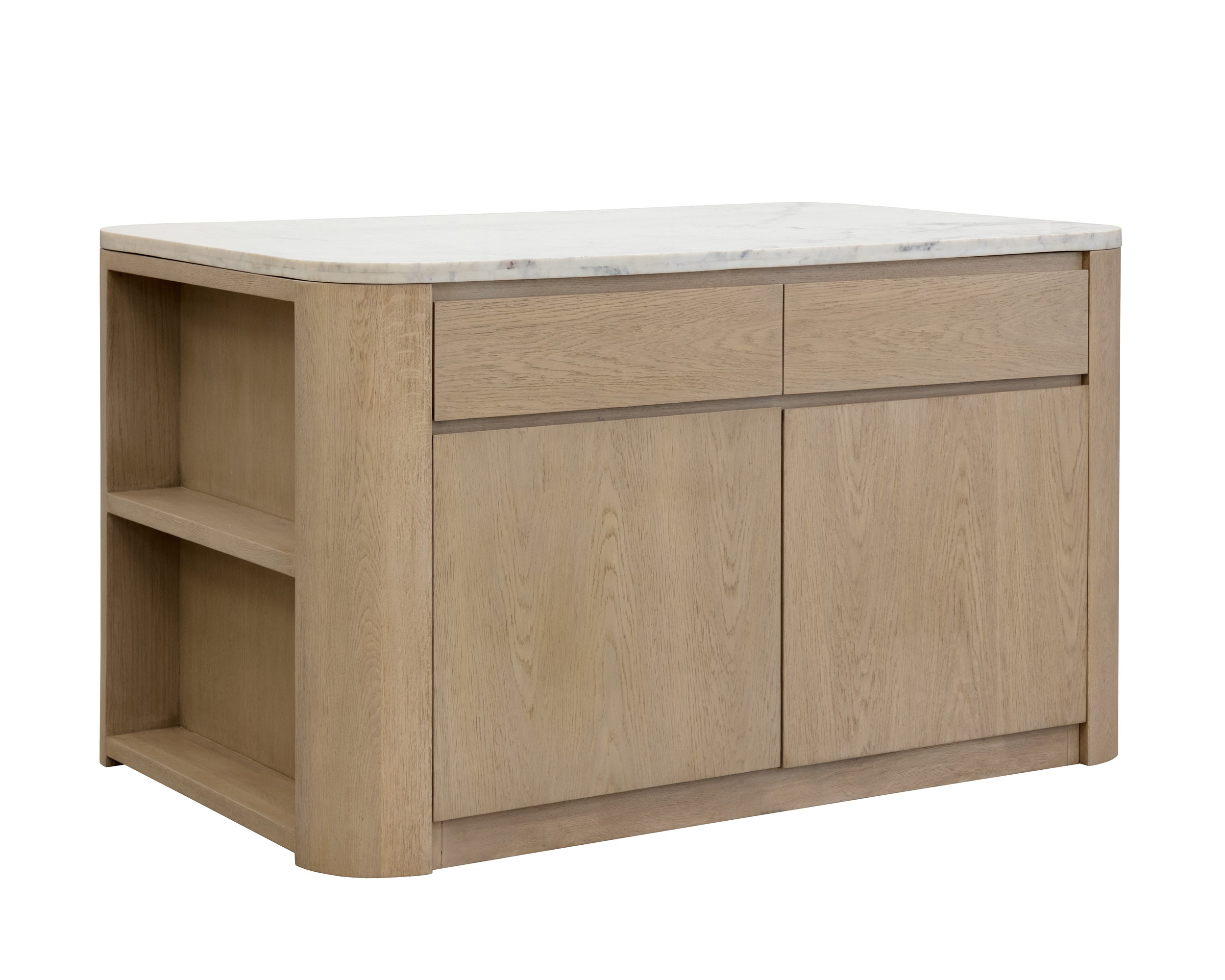 Romilly Kitchen Island - White Marble - 62"