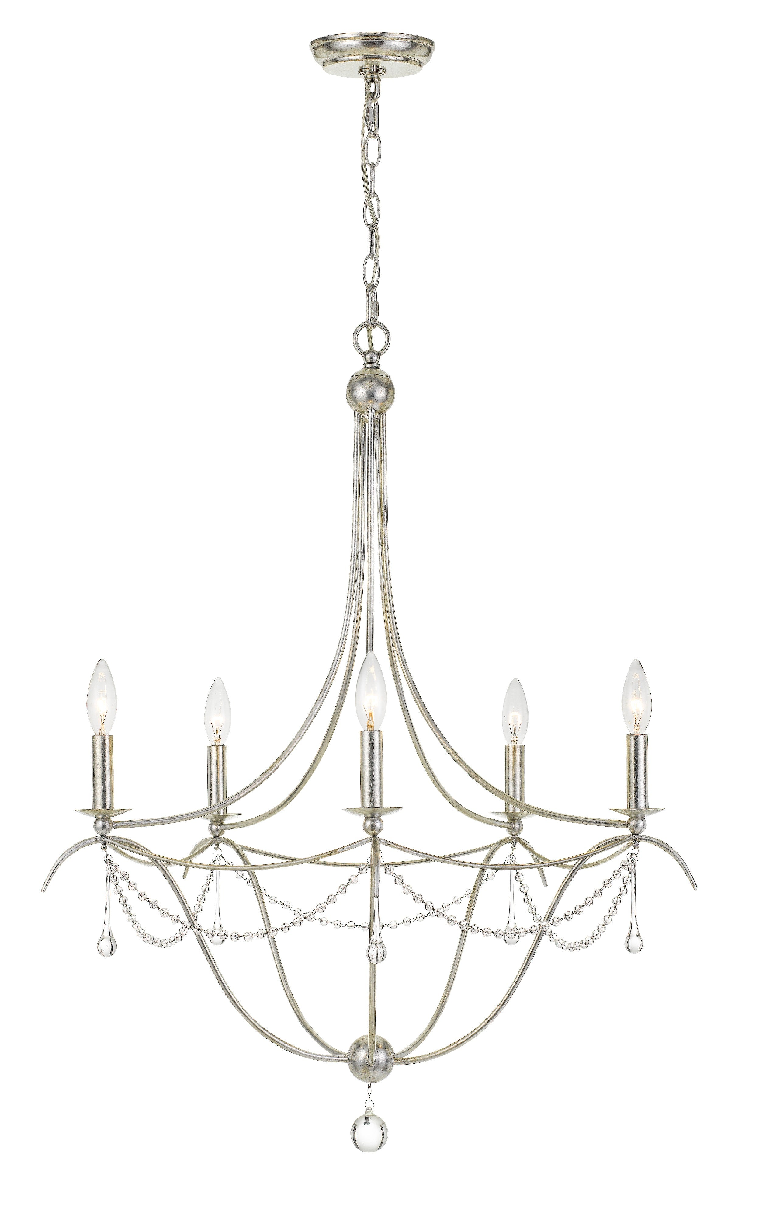 Metro 27.5'' Antique Silver Chandelier