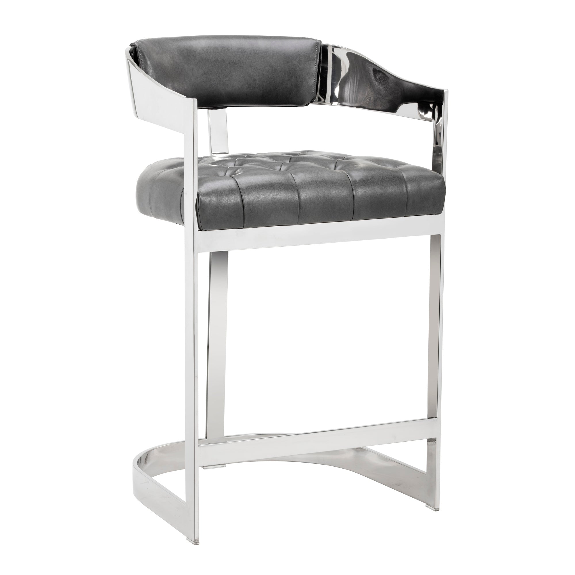 Beaumont Counter Stool - Stainless Steel - Cantina Magnetite