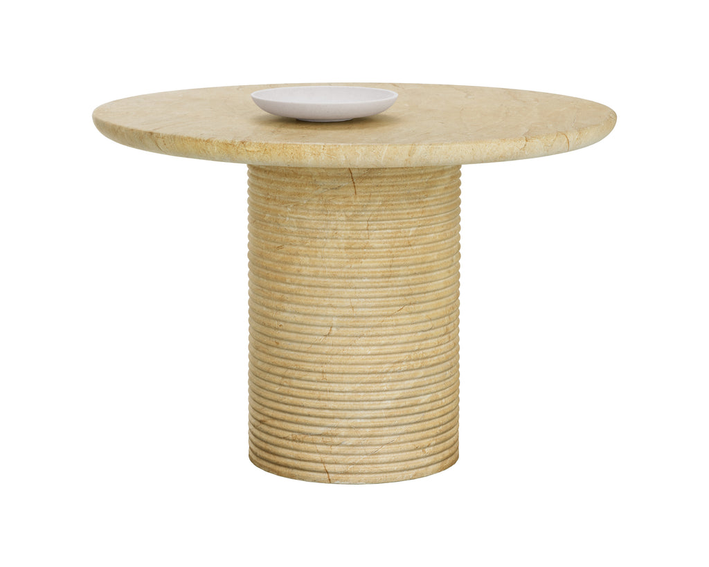 Riva Dining Table - Travertine Look - Natural - 43"