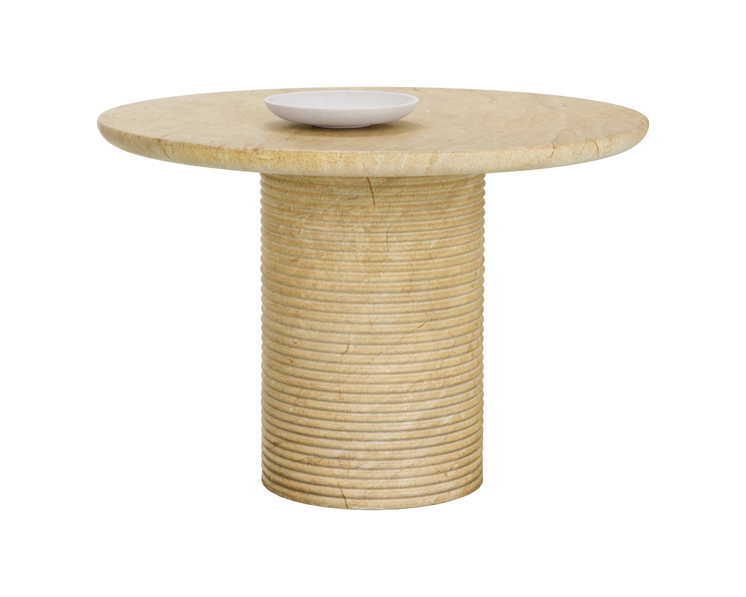 Riva Dining Table - Travertine Look - Natural - 43"