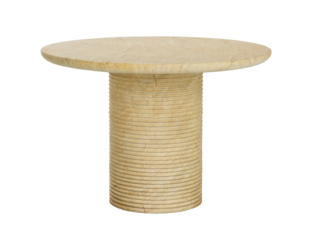 Riva Dining Table - Travertine Look - Natural - 43"