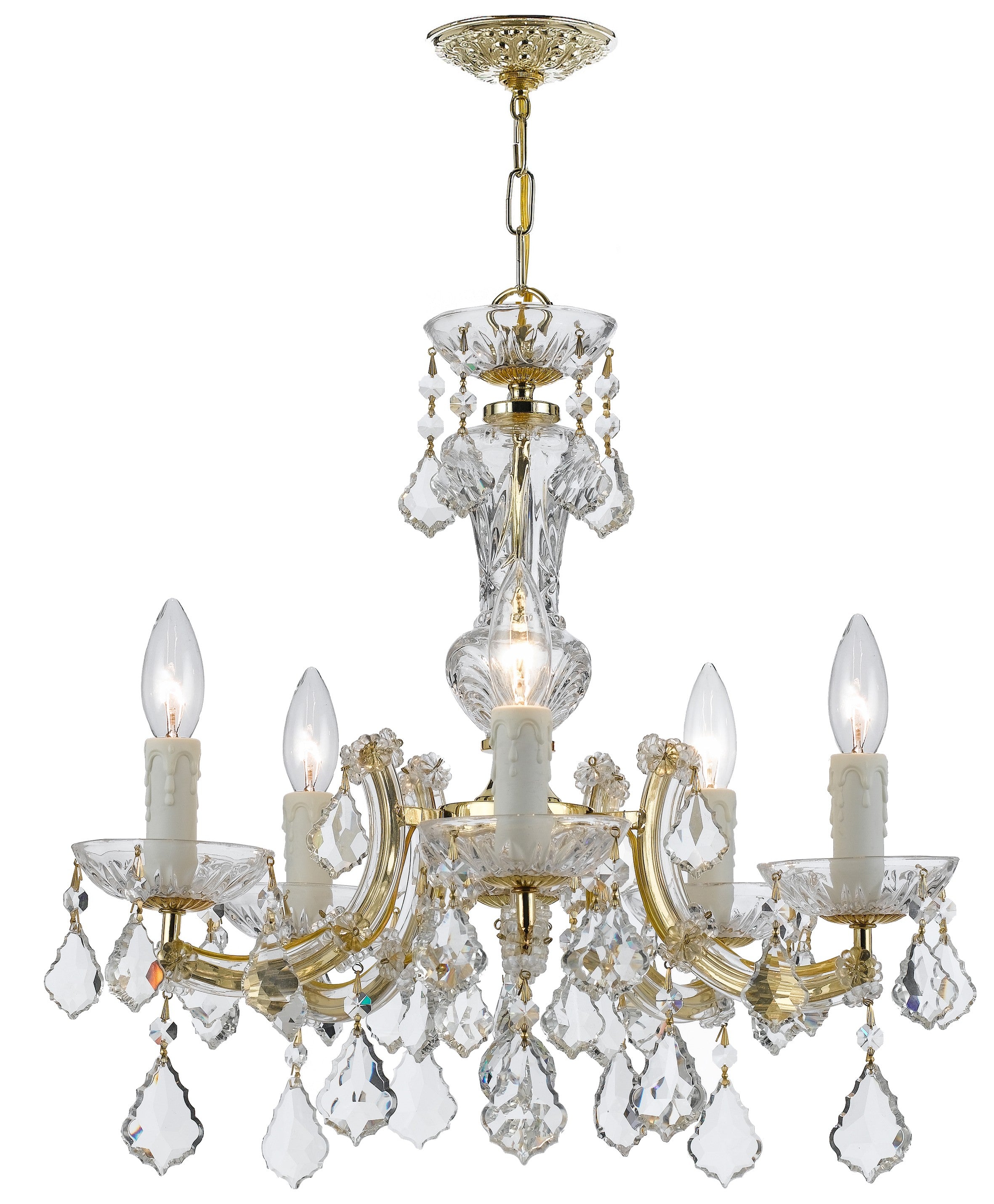 Maria Theresa 20'' Hand Cut Crystal Gold Chandelier