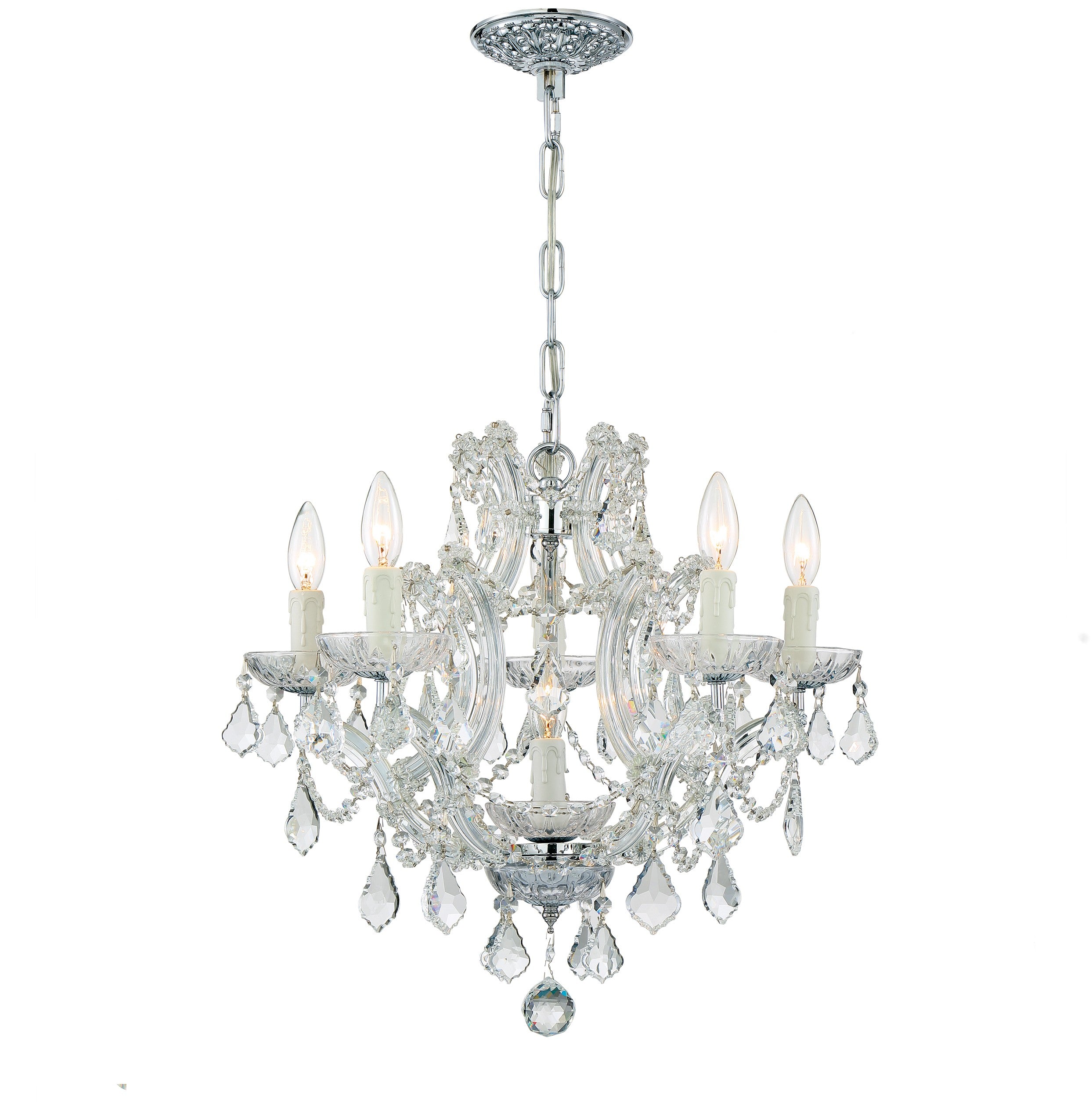 Maria Theresa 20'' Italian Crystal Polished Chrome Chandelier
