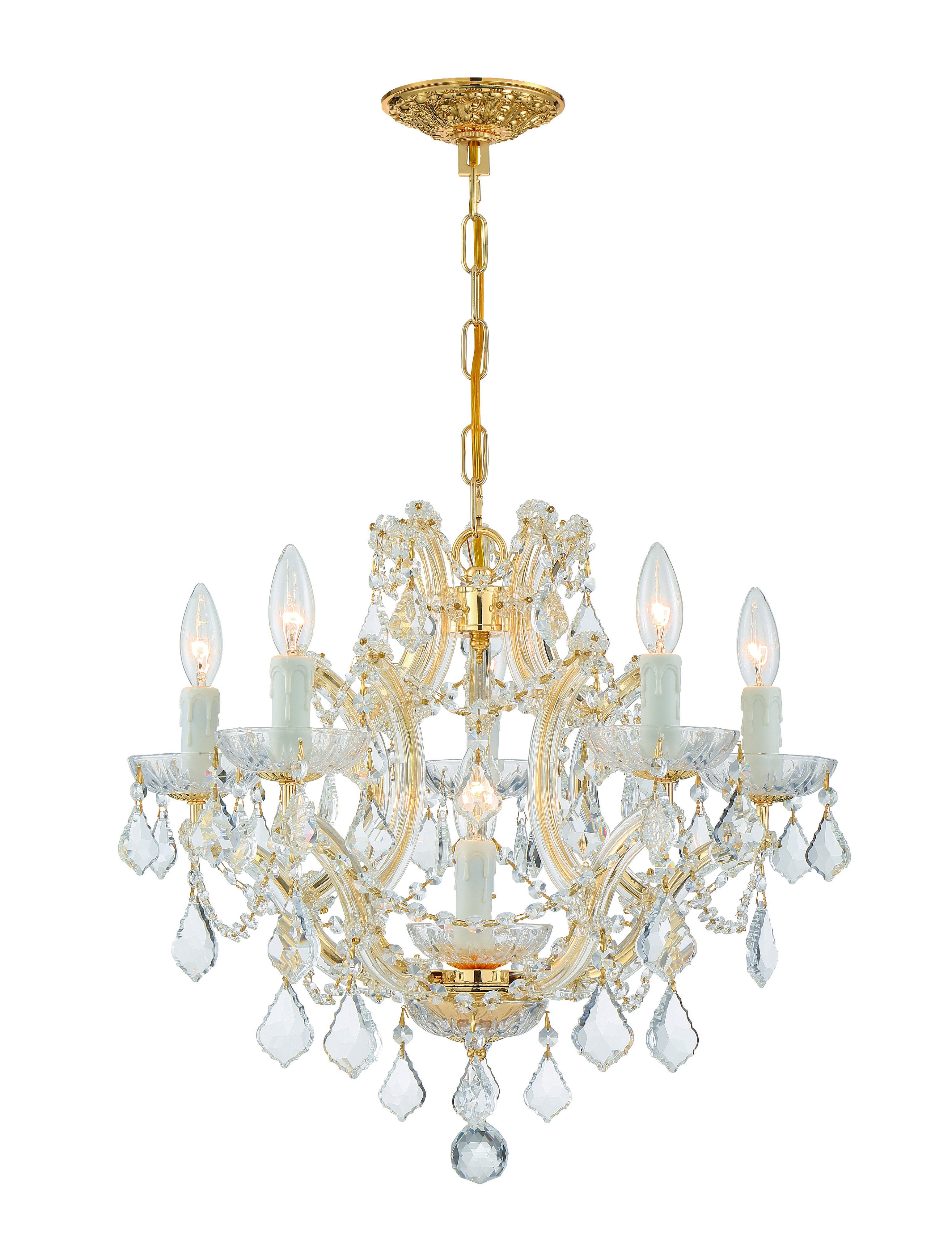 Maria Theresa 20'' Swarovski Spectra Crystal Gold Chandelier
