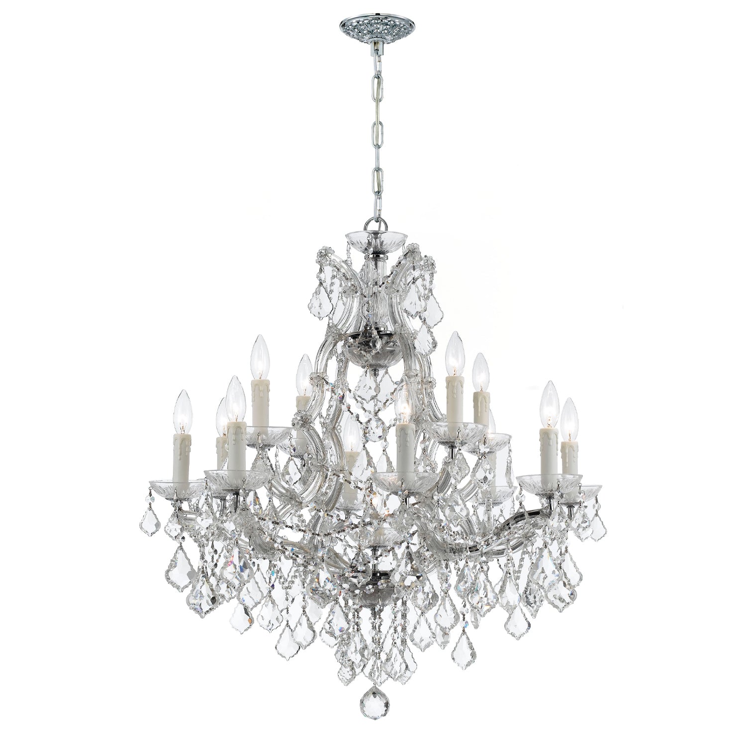 Maria Theresa 28'' Italian Crystal Polished Chrome Chandelier