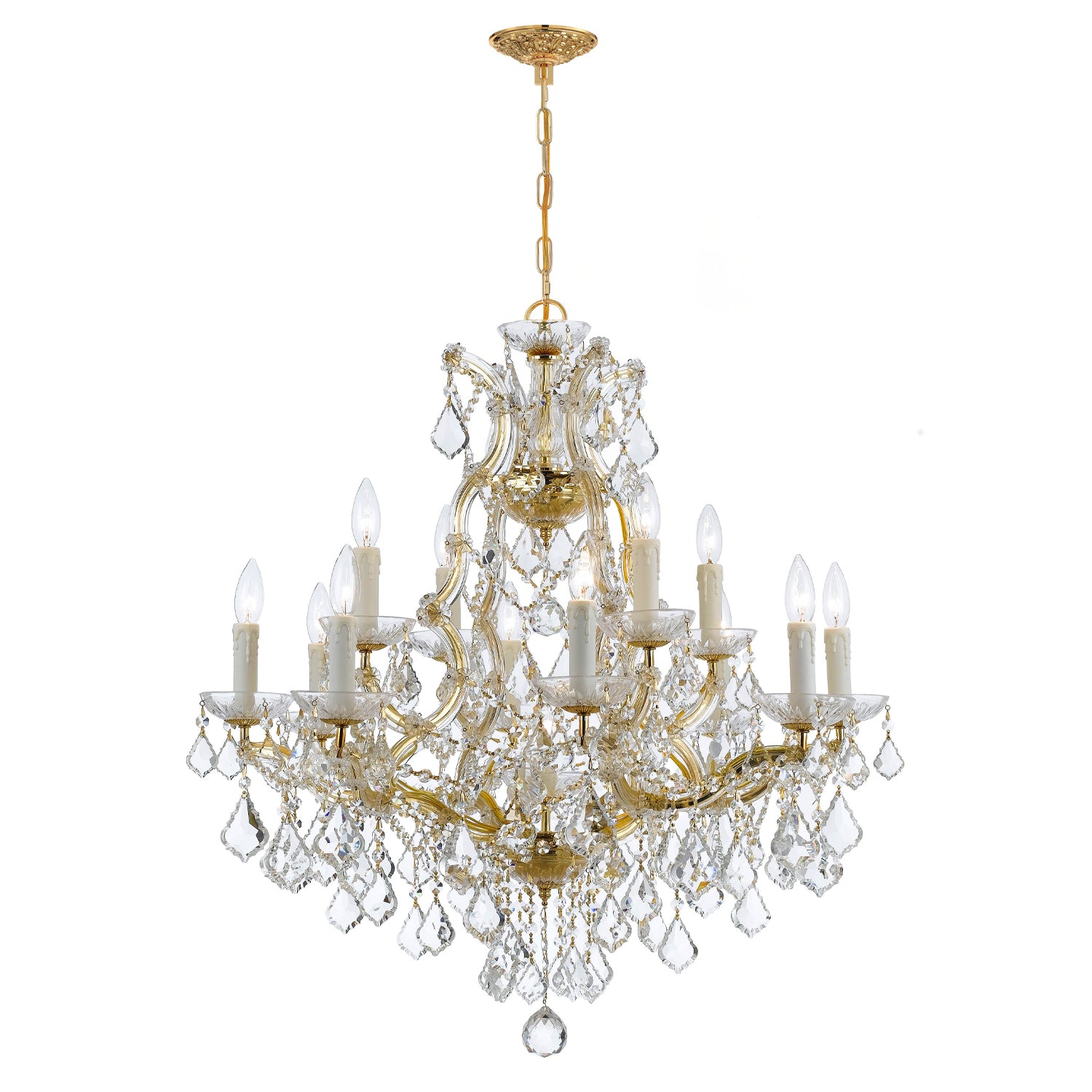 Maria Theresa 28'' Italian Crystal Gold Chandelier