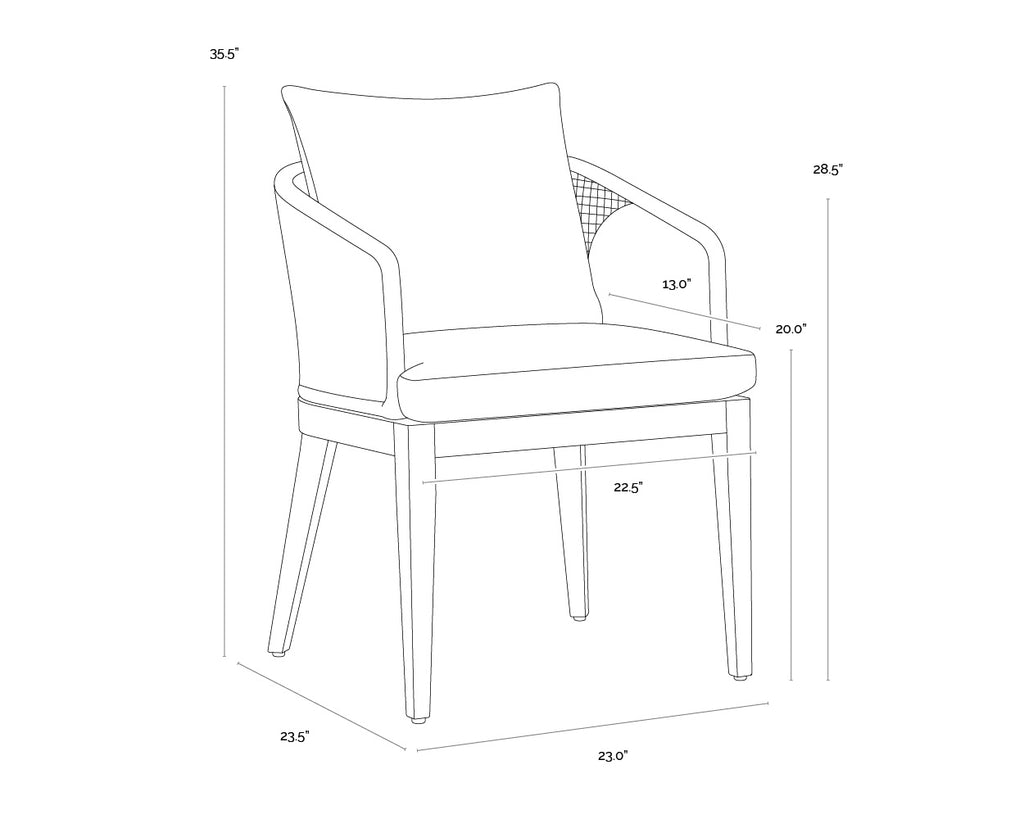 Capri Dining Armchair - Drift Brown - Palazzo Cream