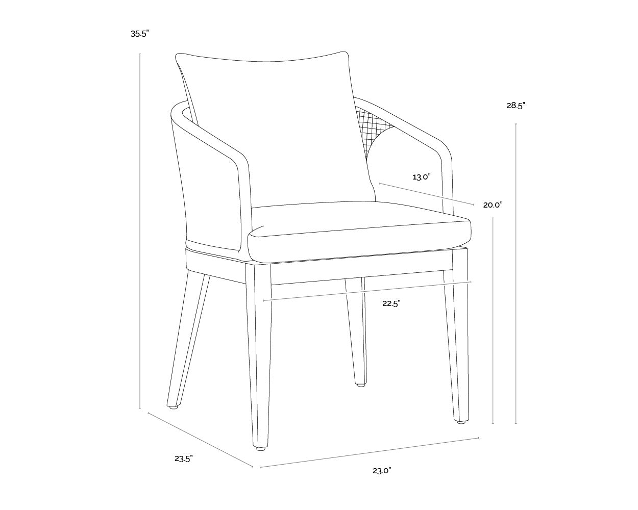 Capri Dining Armchair - Drift Brown - Palazzo Cream