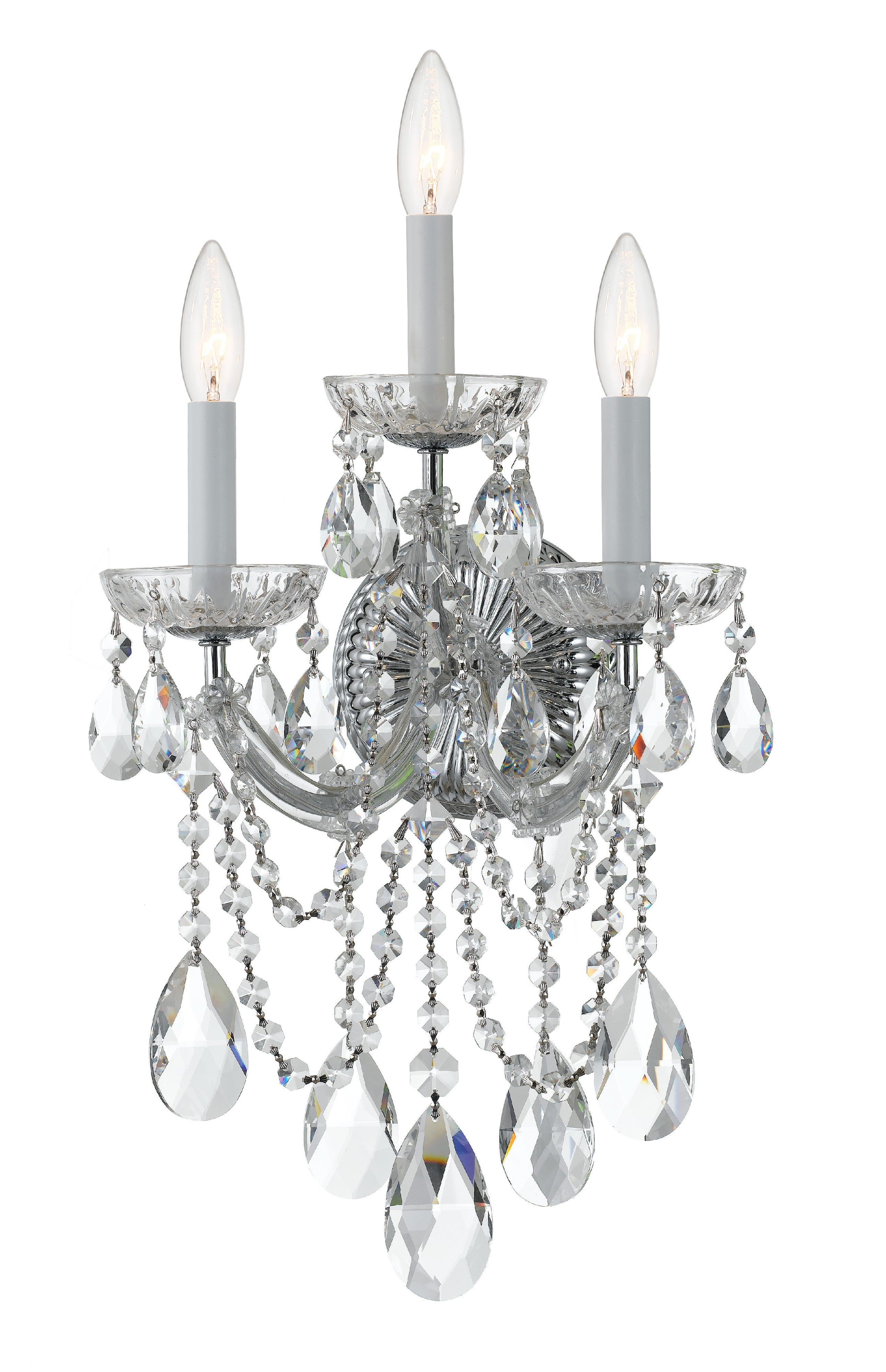 Maria Theresa 11'' Swarovski Spectra Crystal Polished Chrome Sconce
