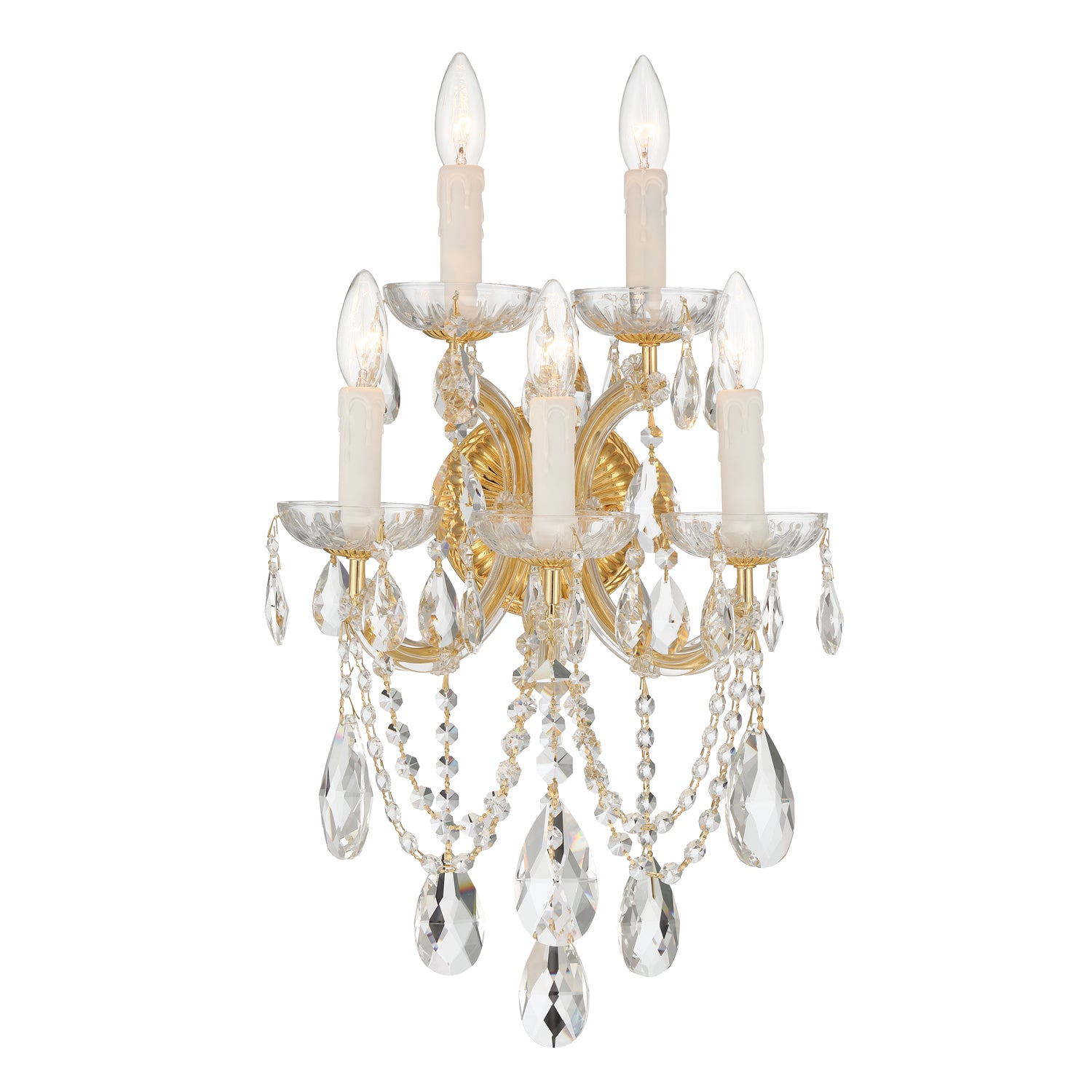 Maria Theresa 13.5'' Swarovski Strass Crystal Gold Sconce