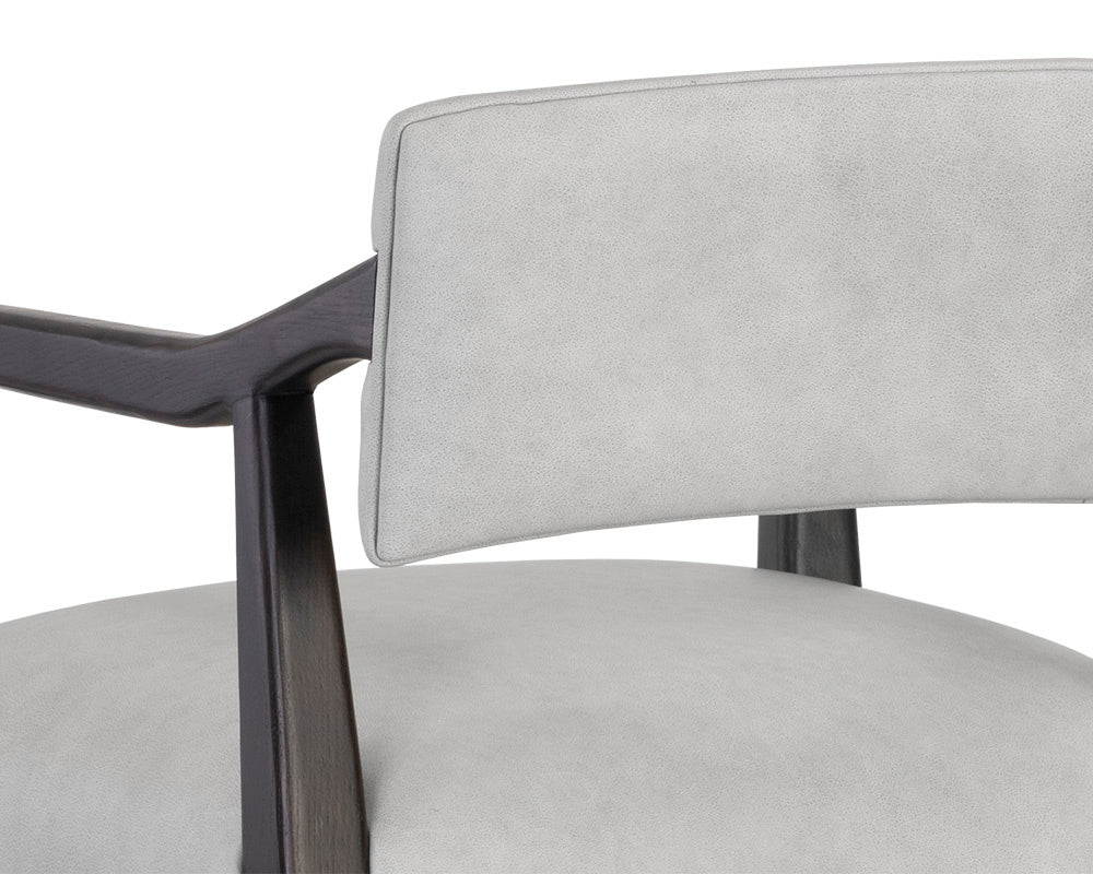 Keagan Counter Stool - Saloon Light Grey Leather