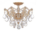 Maria Theresa 13.5'' Hand Cut Crystal Gold Semi Flush Mount
