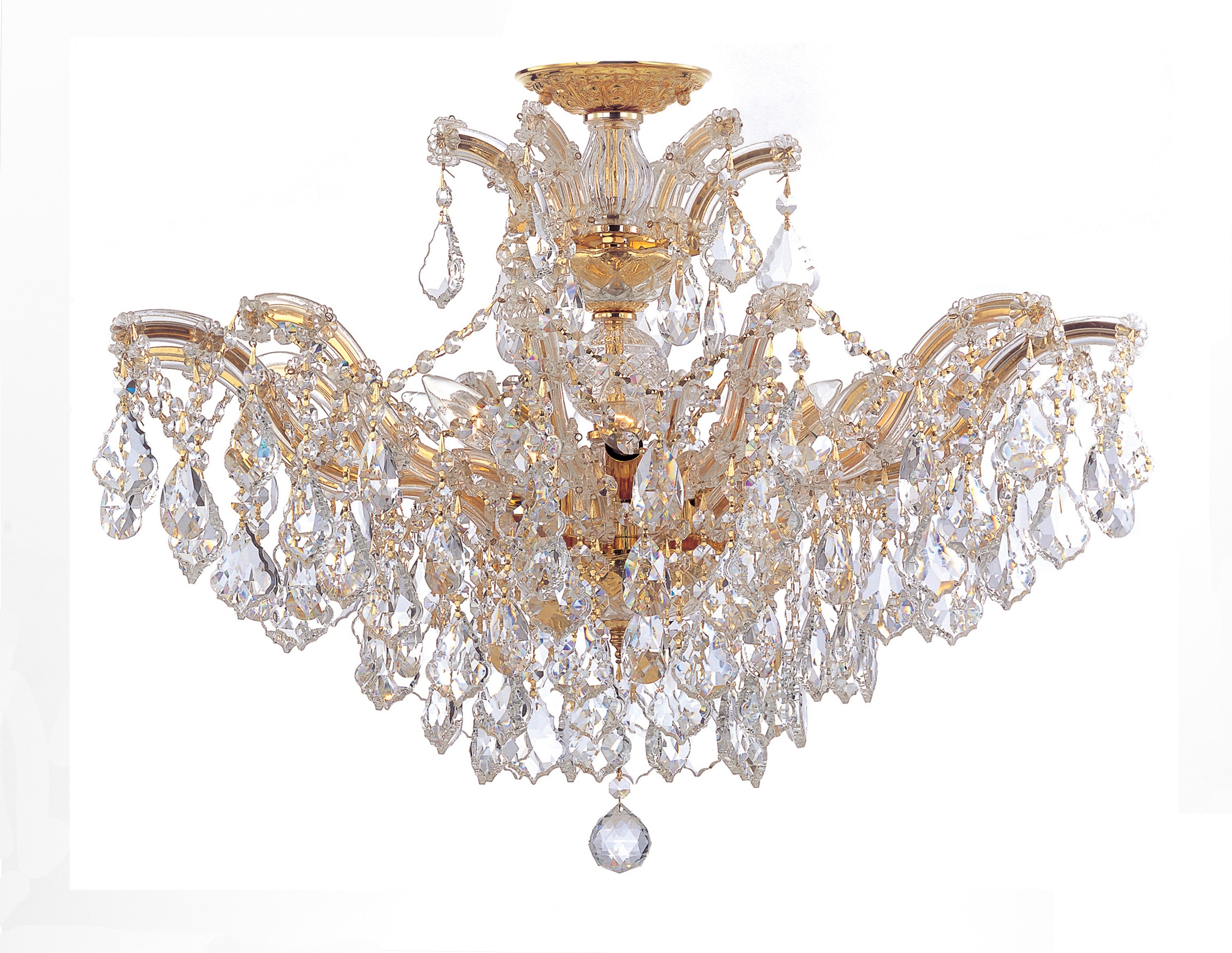 Maria Theresa 29'' Swarovski Strass Crystal Gold Semi Flush Mount