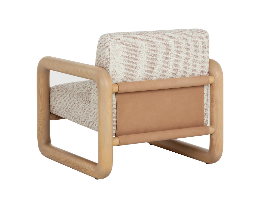 Nubo Lounge Chair - Noah Ecru / Nubuck Tan Leather