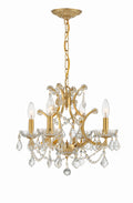 Filmore 17.5'' Hand Cut Crystal Antique Gold Chandelier