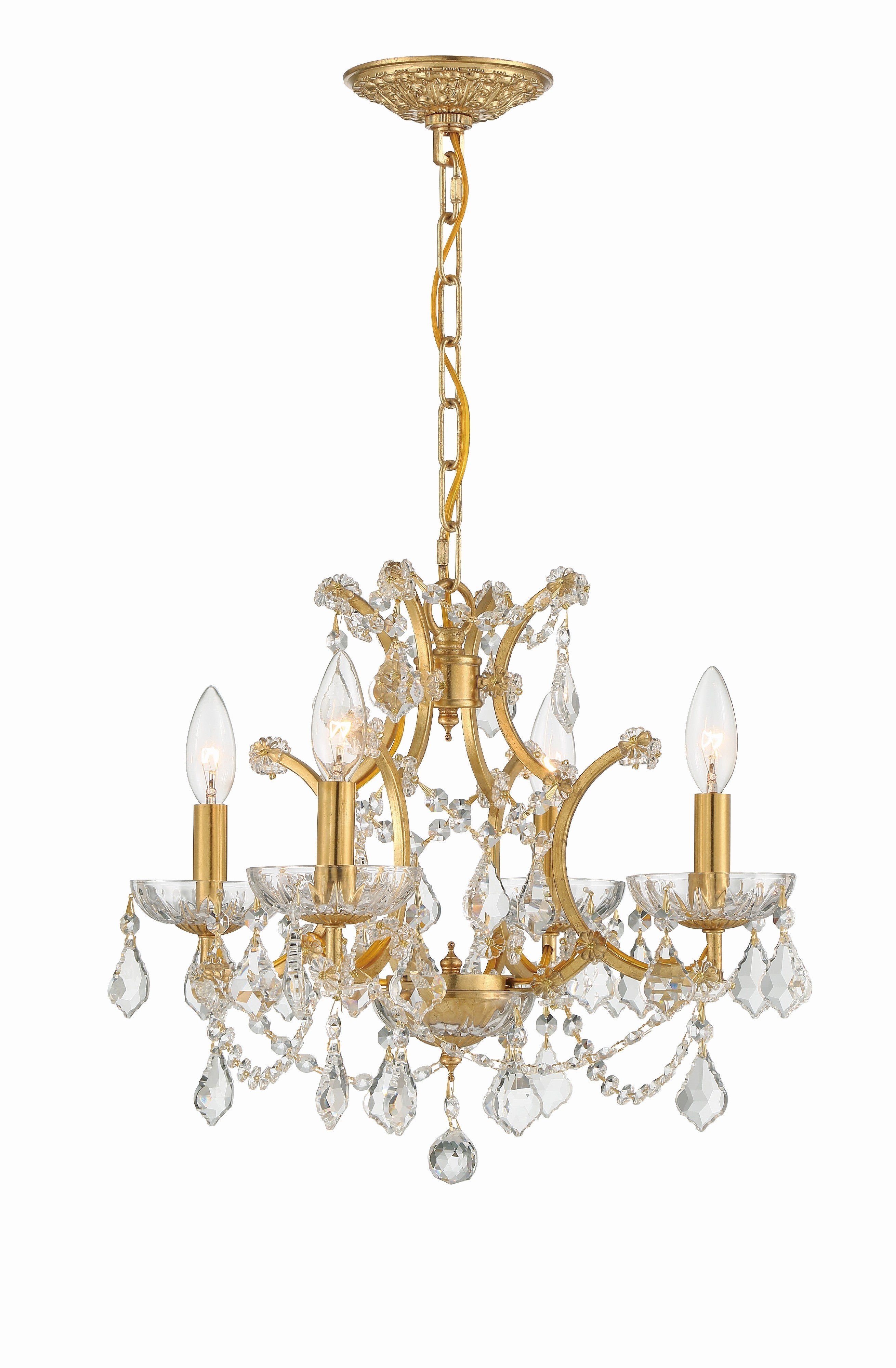 Filmore 17.5'' Swarovski Spectra Crystal Antique Gold Chandelier