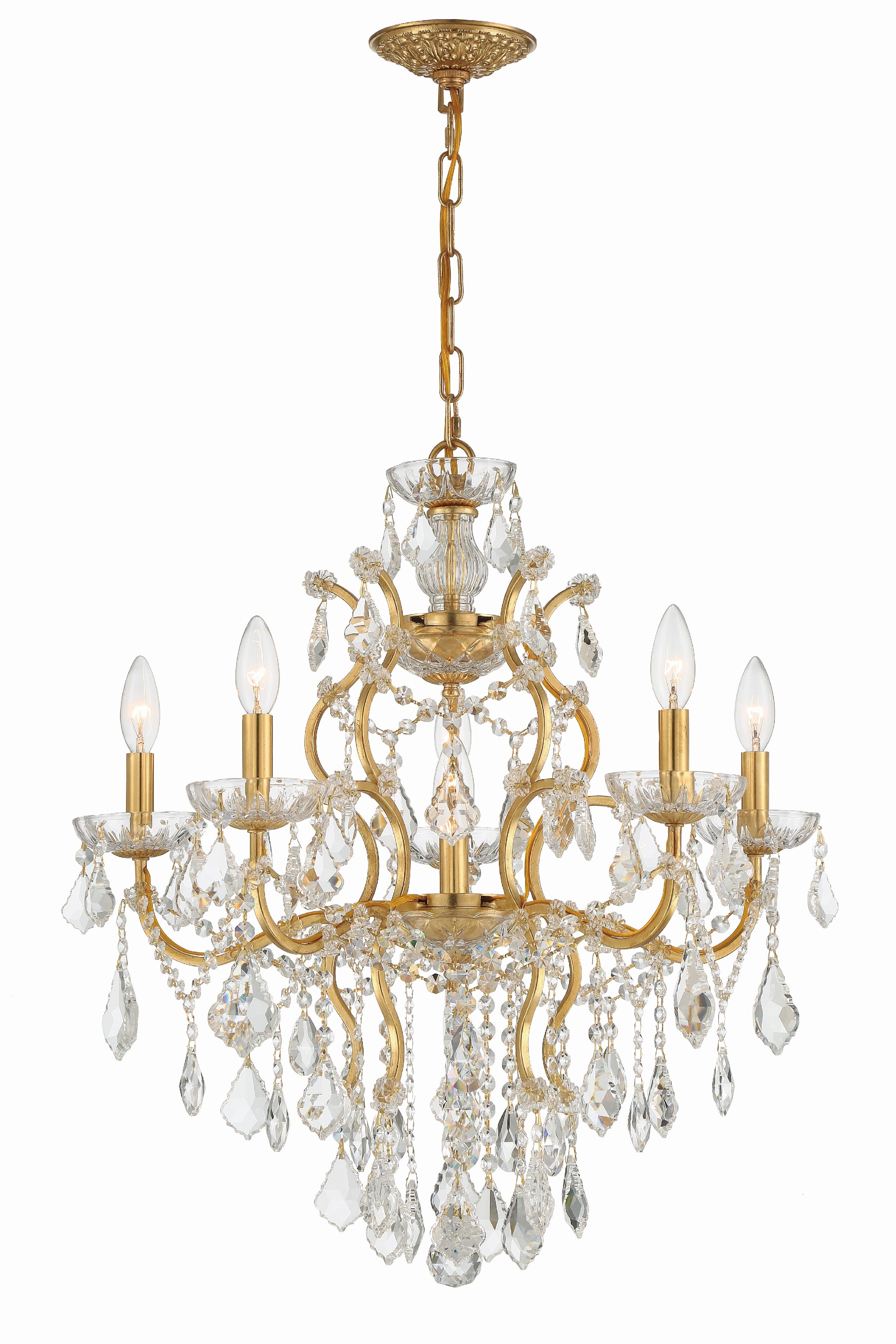 Filmore 23'' Swarovski Strass Crystal Antique Gold Chandelier