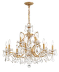 Filmore 29'' Hand Cut Crystal Antique Gold Chandelier