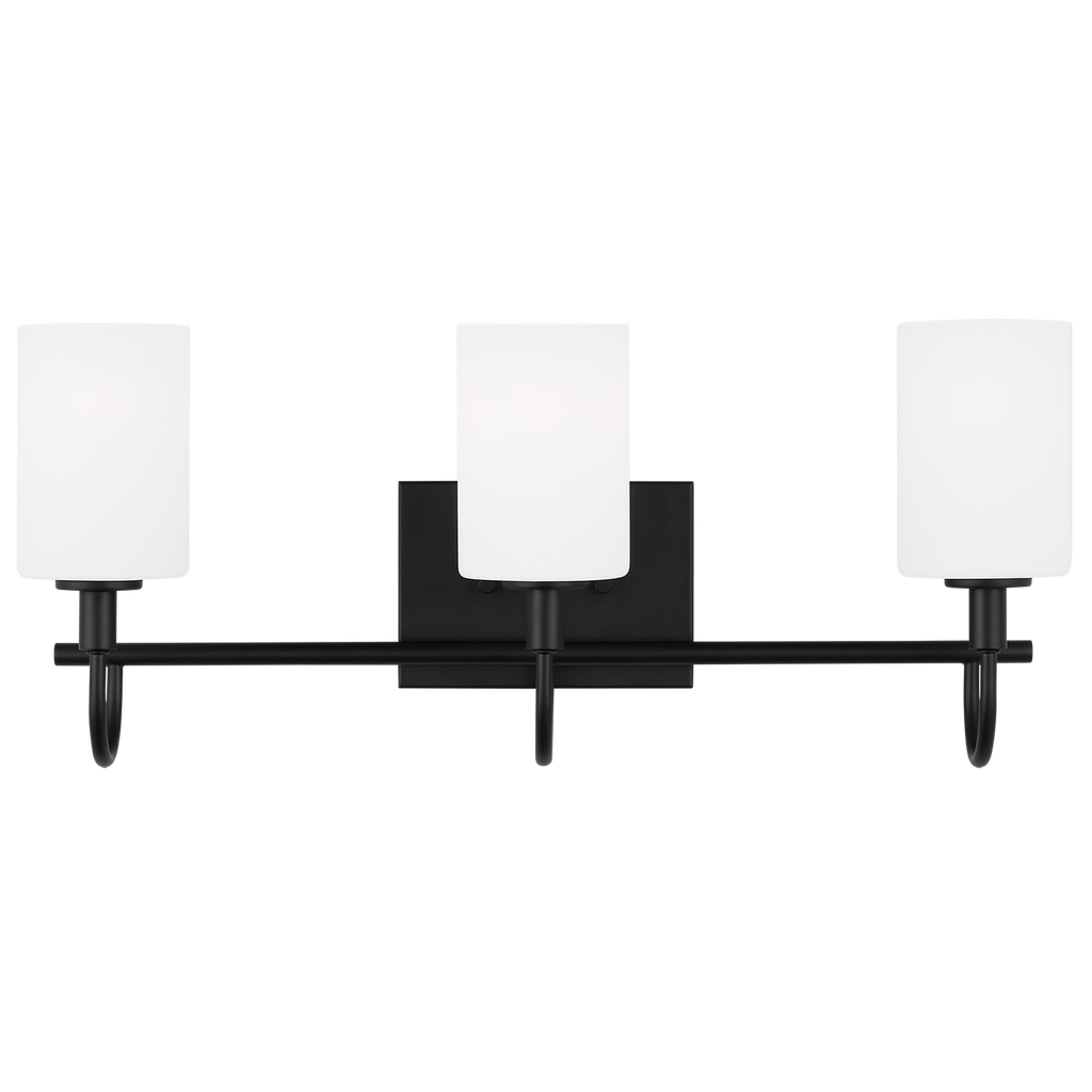 Oak Moore Three Light Wall / Bath Midnight Black Bulbs Inc