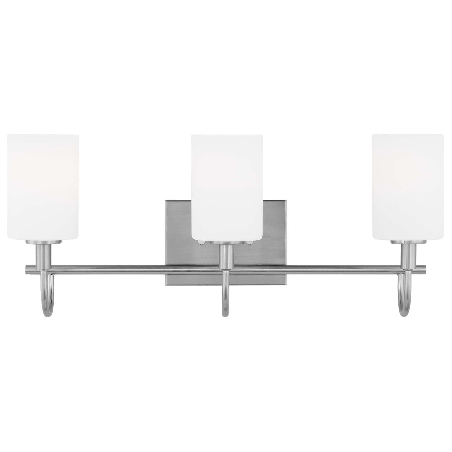 Oak Moore Three Light Wall / Bath Brushed Nickel Bulbs Inc