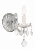 Maria Theresa 6'' Hand Cut Crystal Polished Chrome Sconce