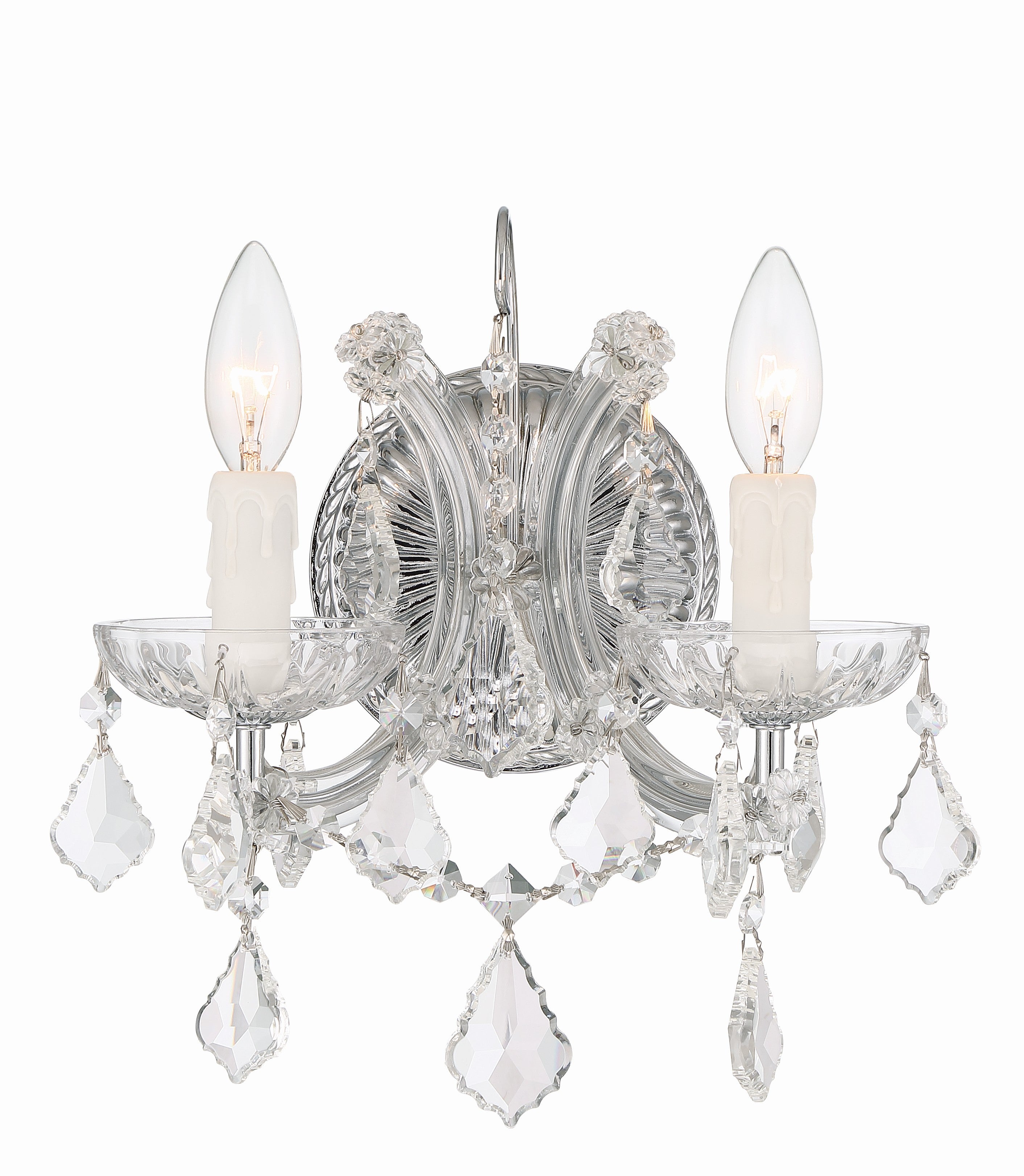 Maria Theresa 10.5'' Hand Cut Crystal Polished Chrome Sconce