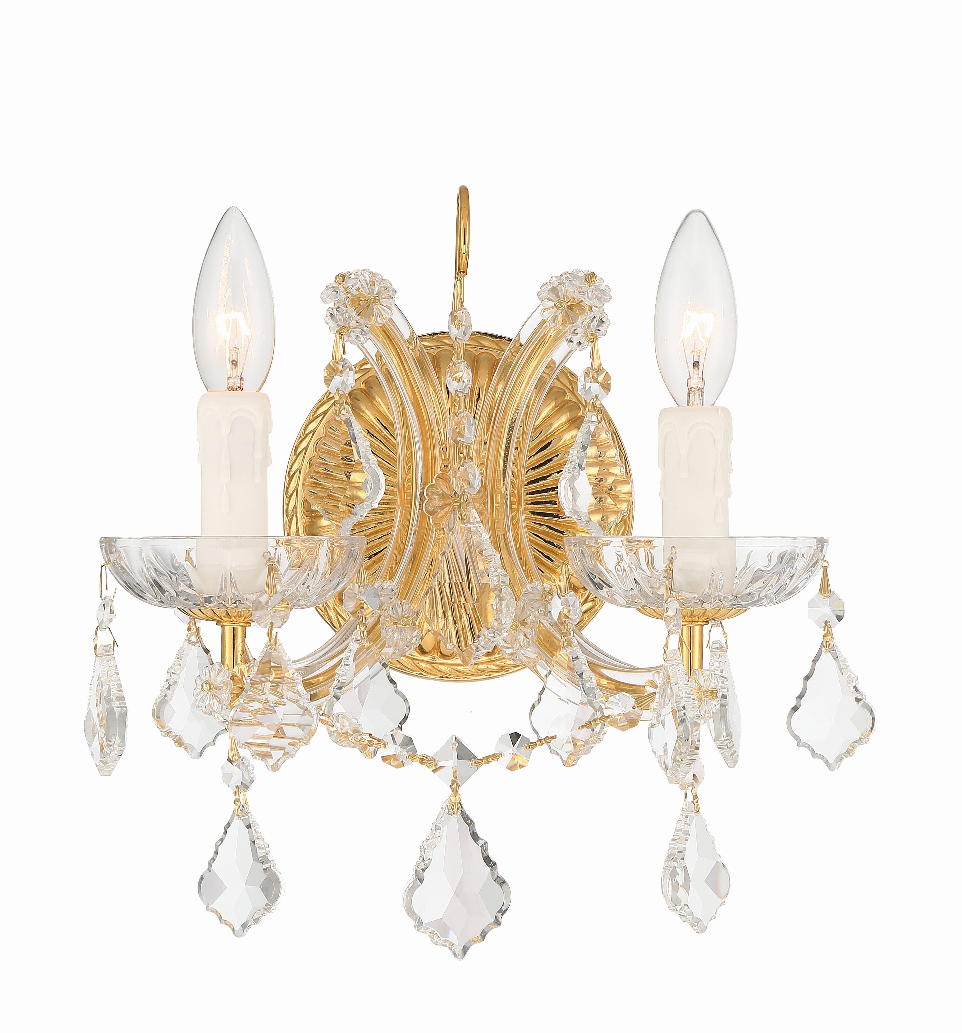 Maria Theresa 10.5'' Hand Cut Crystal Gold Sconce