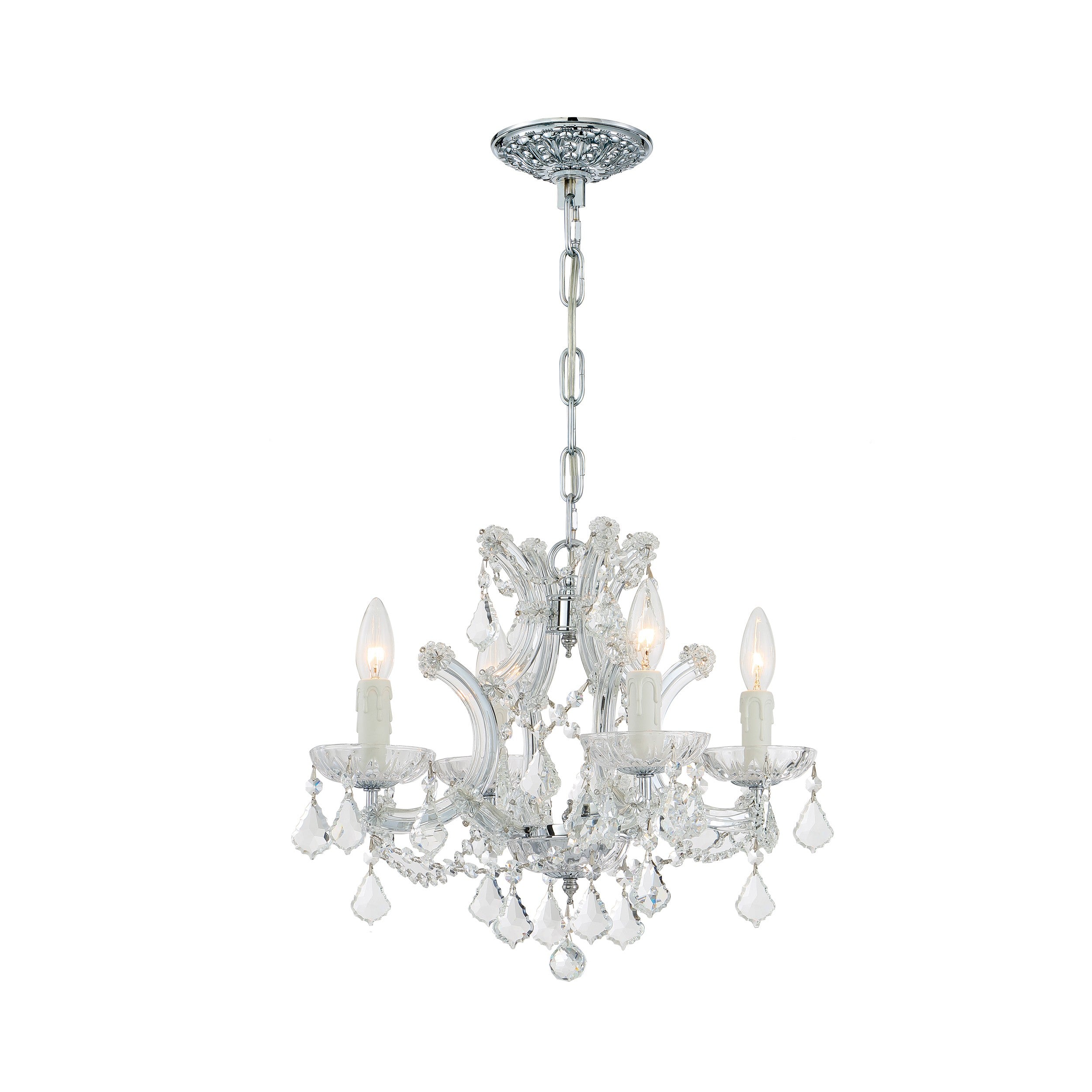Maria Theresa 16.5'' Italian Crystal Polished Chrome Chandelier