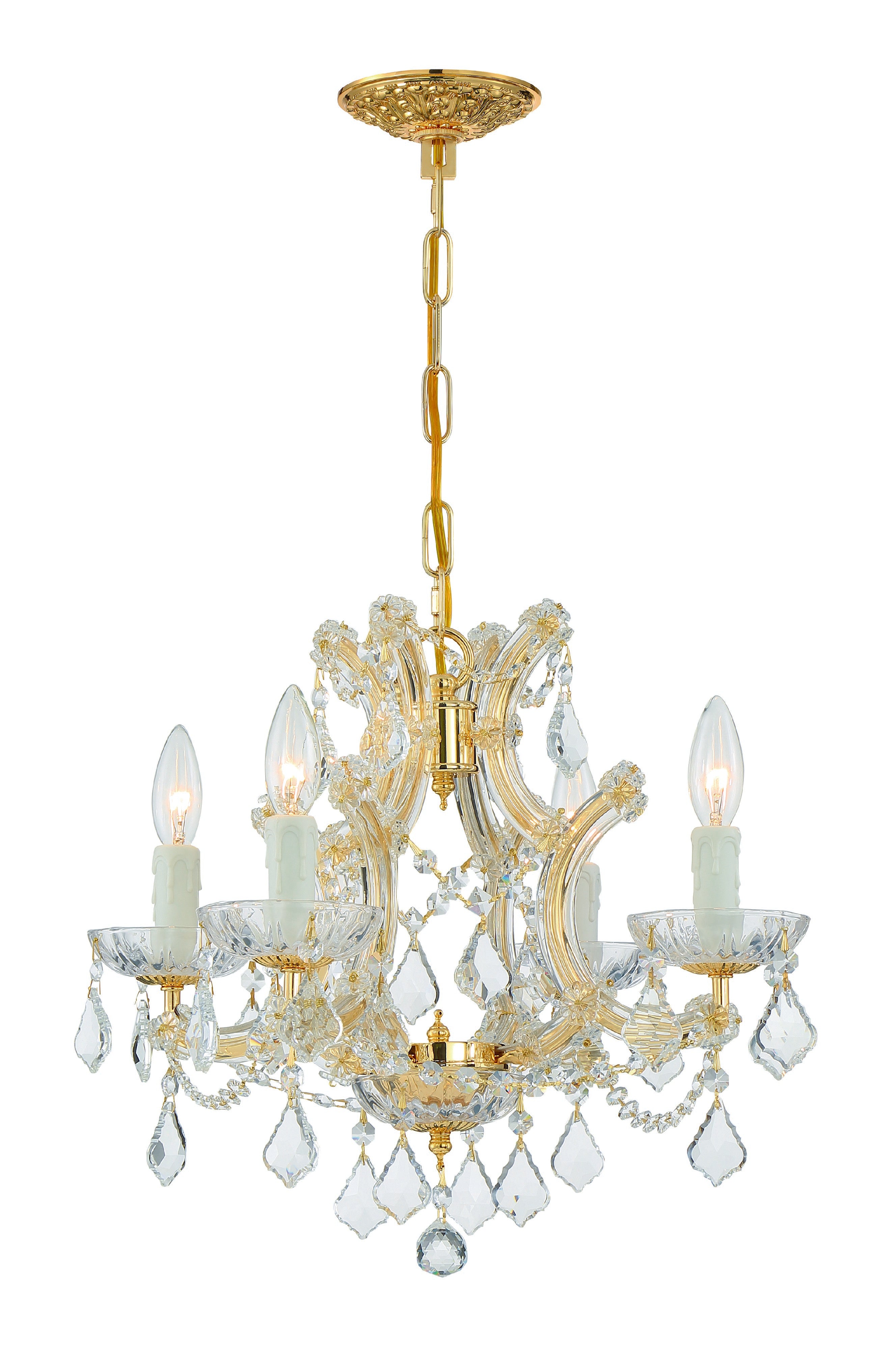 Maria Theresa 16.5'' Italian Crystal Gold Chandelier
