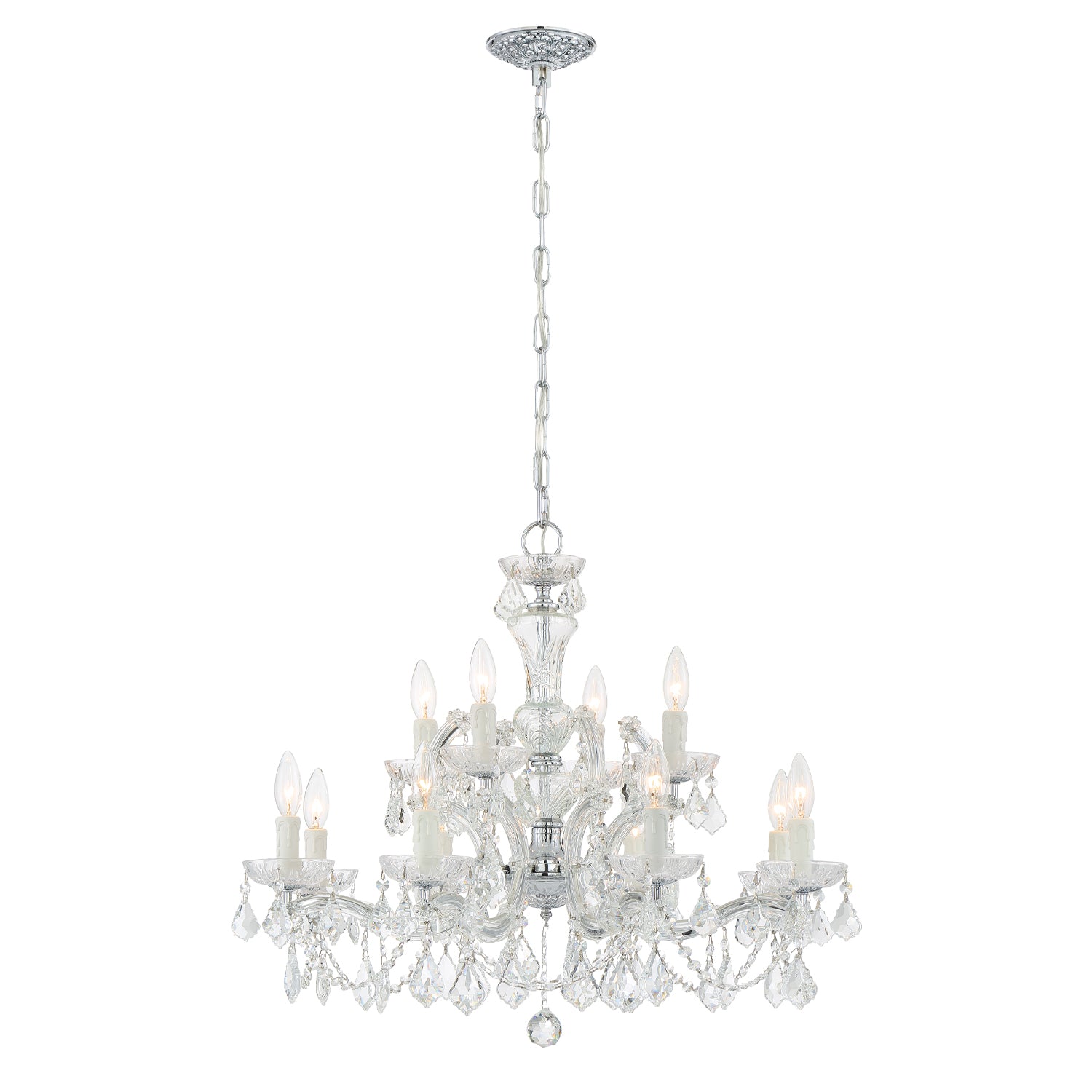 Maria Theresa 29'' Italian Crystal Polished Chrome Chandelier