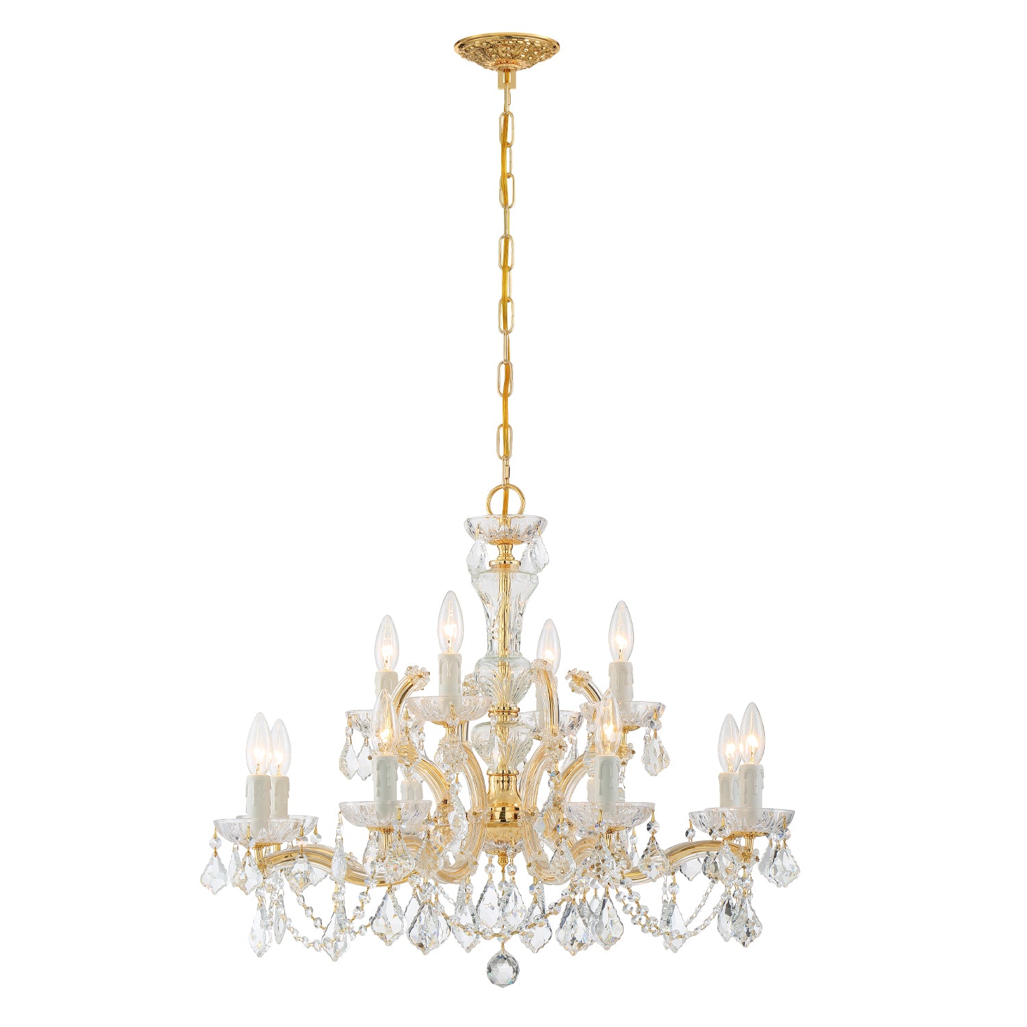 Maria Theresa 29'' Italian Crystal Gold Chandelier