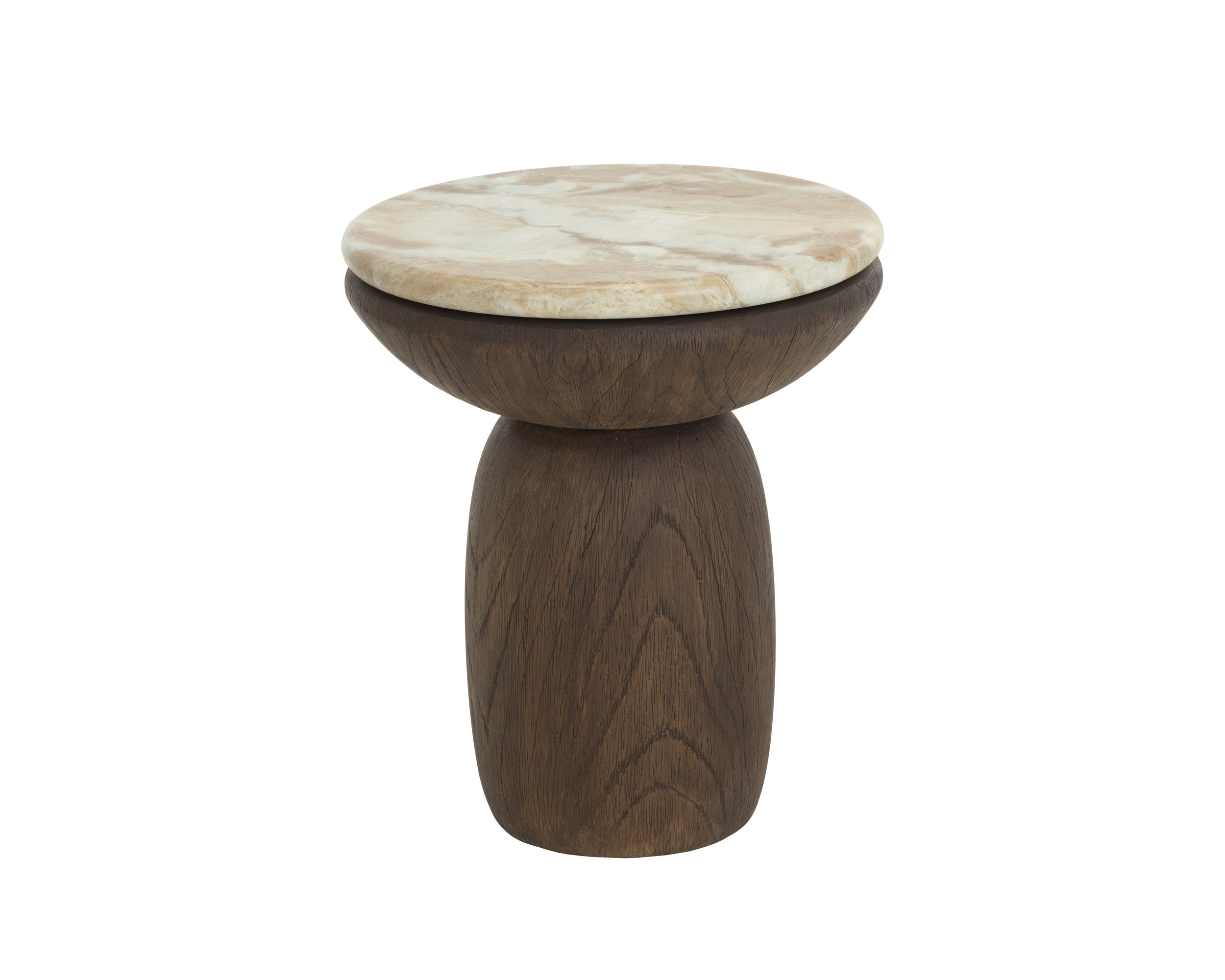 Orula End Table - Marble Look - Macchiato
