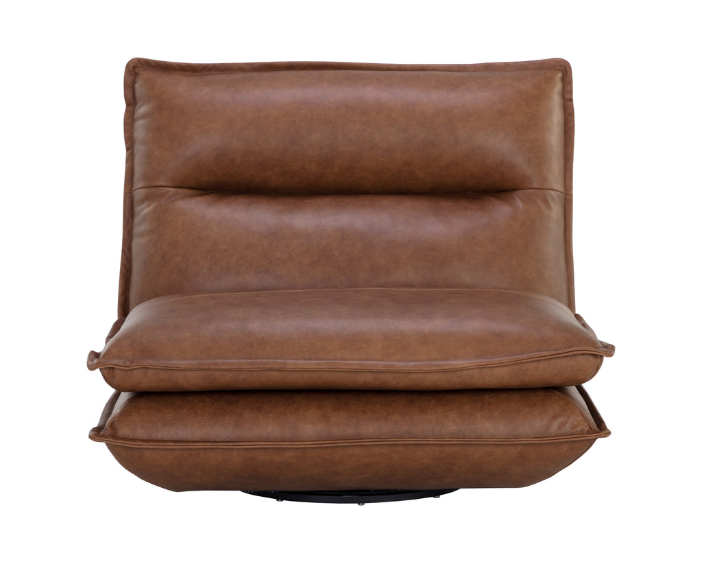 Colson Swivel Armless Chair - Cognac Leather