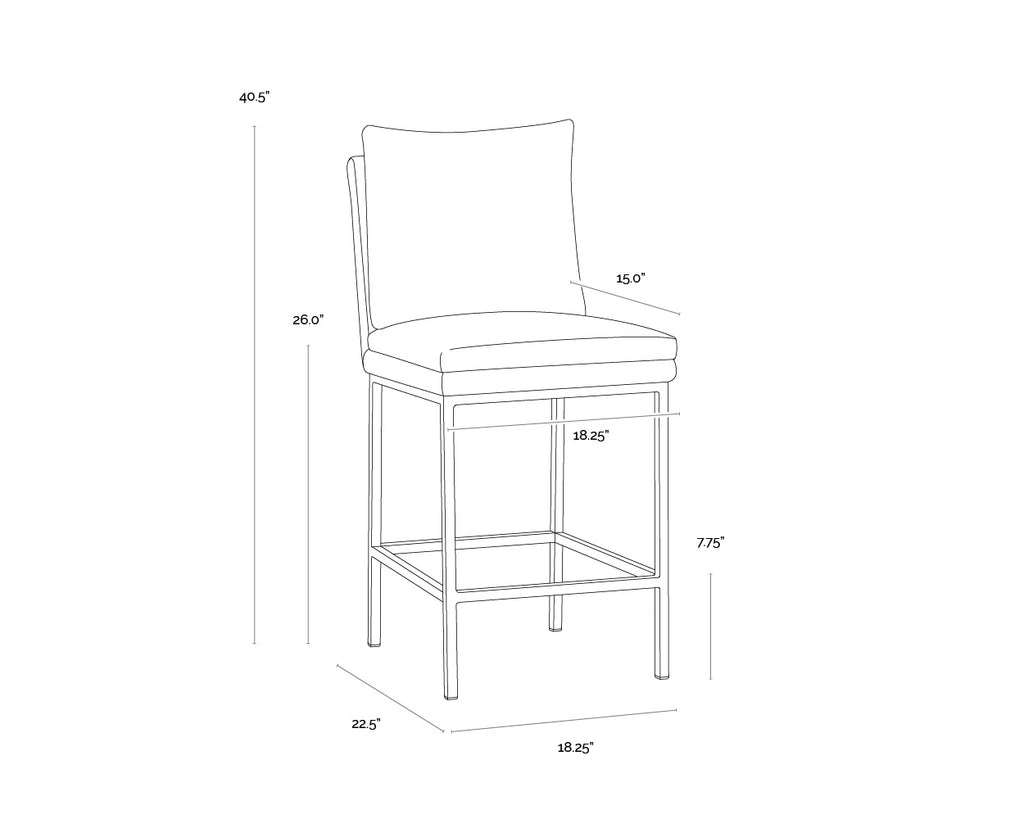 Paige Counter Stool - Bravo Cream