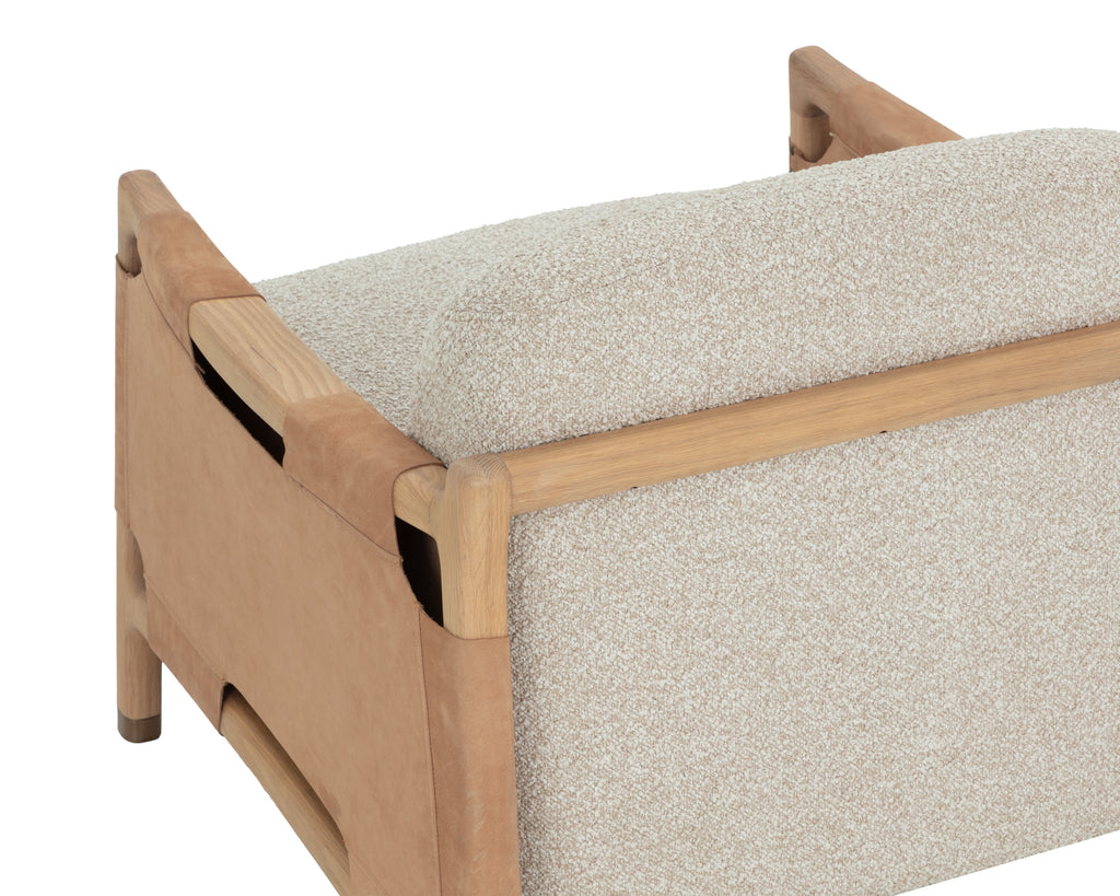 Calloway Lounge Chair - Light Oak - Santa Cruz Oatmeal / Nubuck Tan Leather