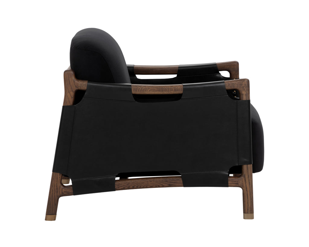 Calloway Lounge Chair - Antique Brown - Abbington Black / Onyx Leather