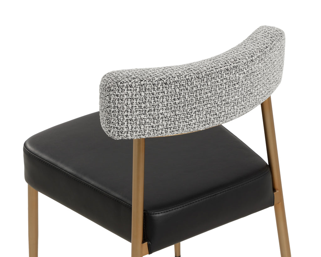 Ashwin Stackable Dining Chair - Bravo Black / Helios Check Black