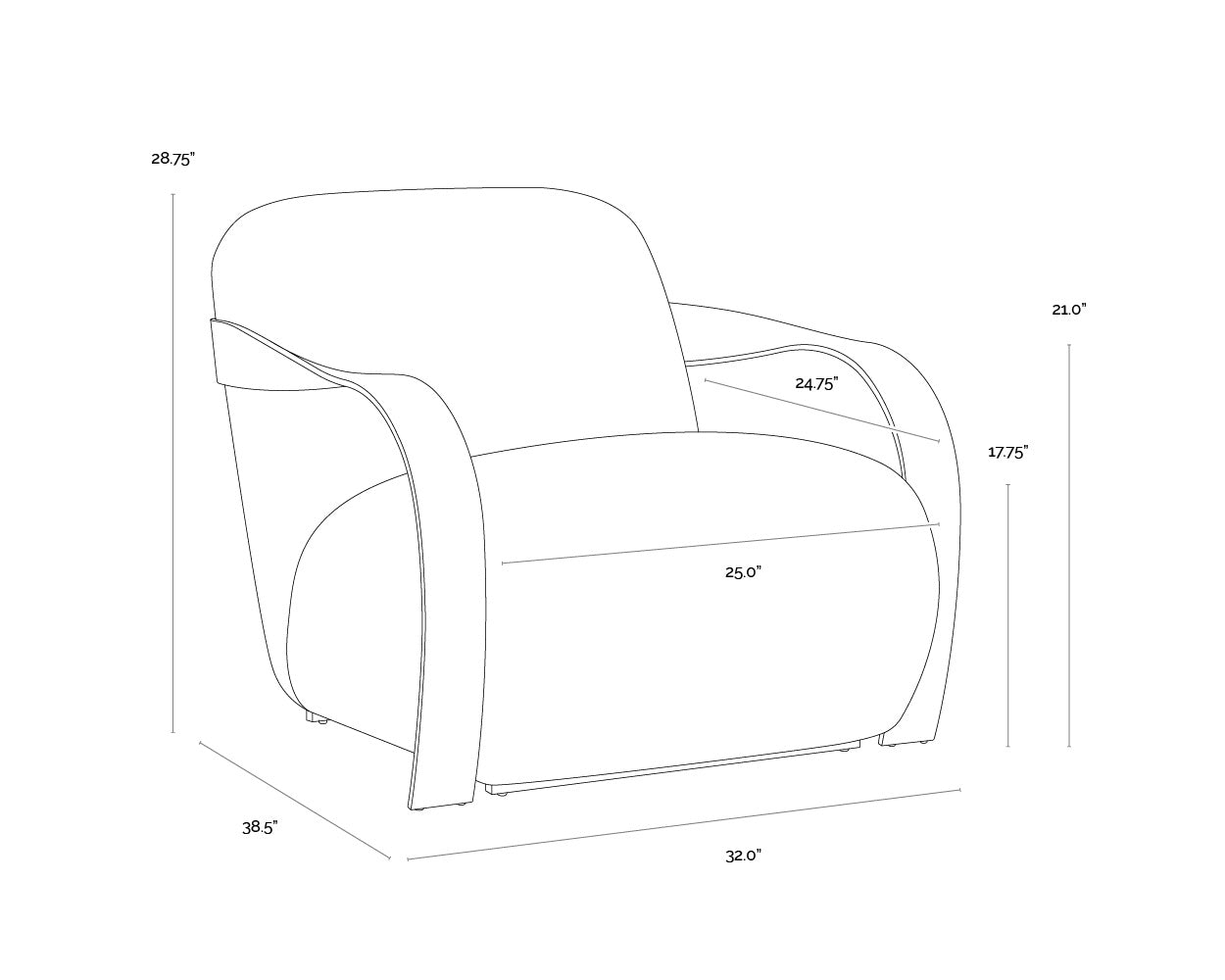 Sonesta Lounge Chair - Dark Bronze - Helios Check Black