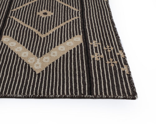 Asana Hand-Woven Rug - Black / Tan - 9' X 12'