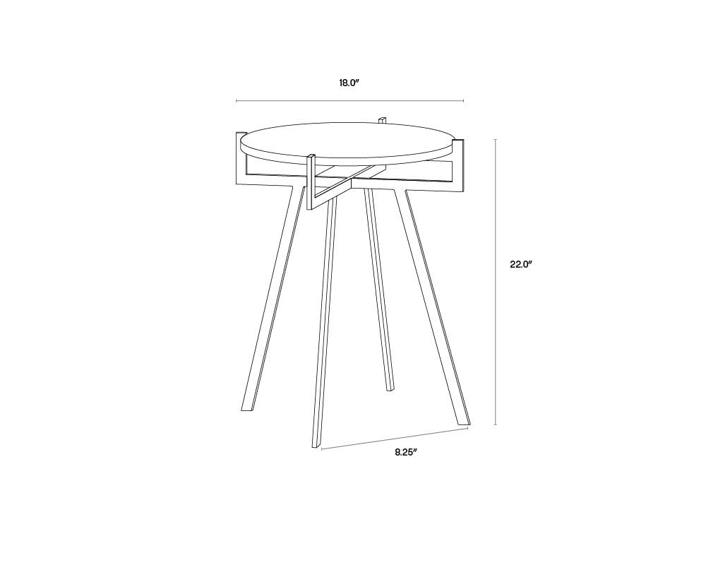 Anak End Table - White Marble