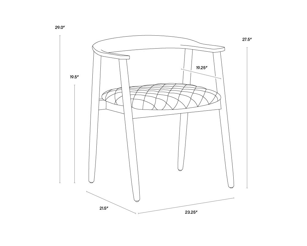 Jeremy Dining Armchair - Weathered Oak - Dove Cream