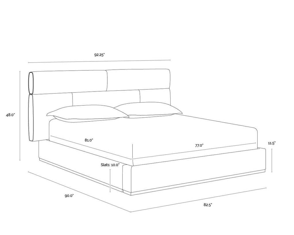 Beckham Bed - King - Chacha Cream