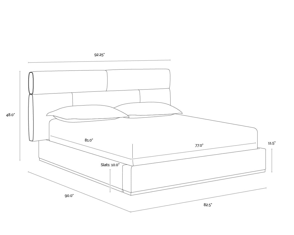Beckham Bed - King - Chacha Cream
