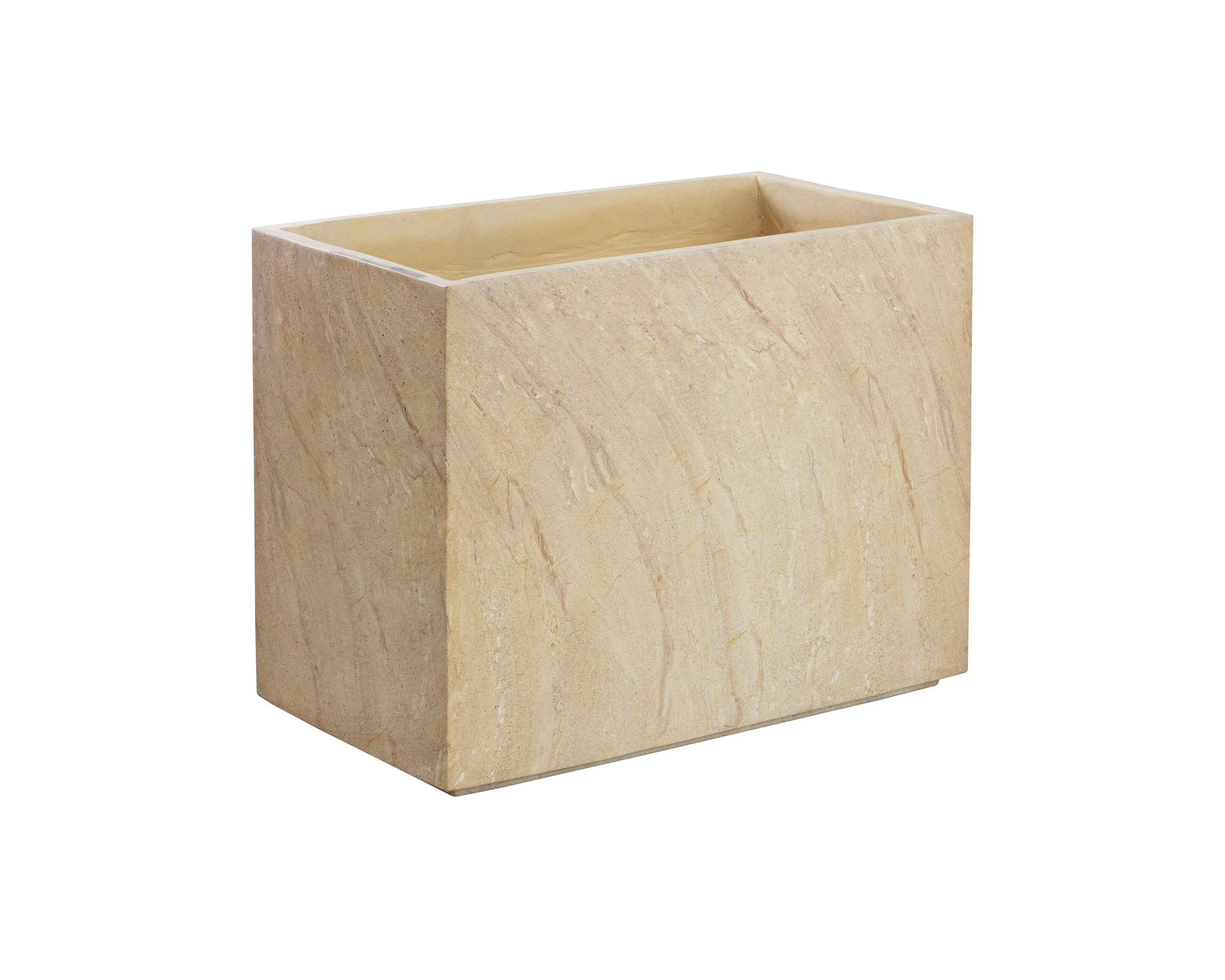 Leilani Planter - Medium - Travertine Look - Natural