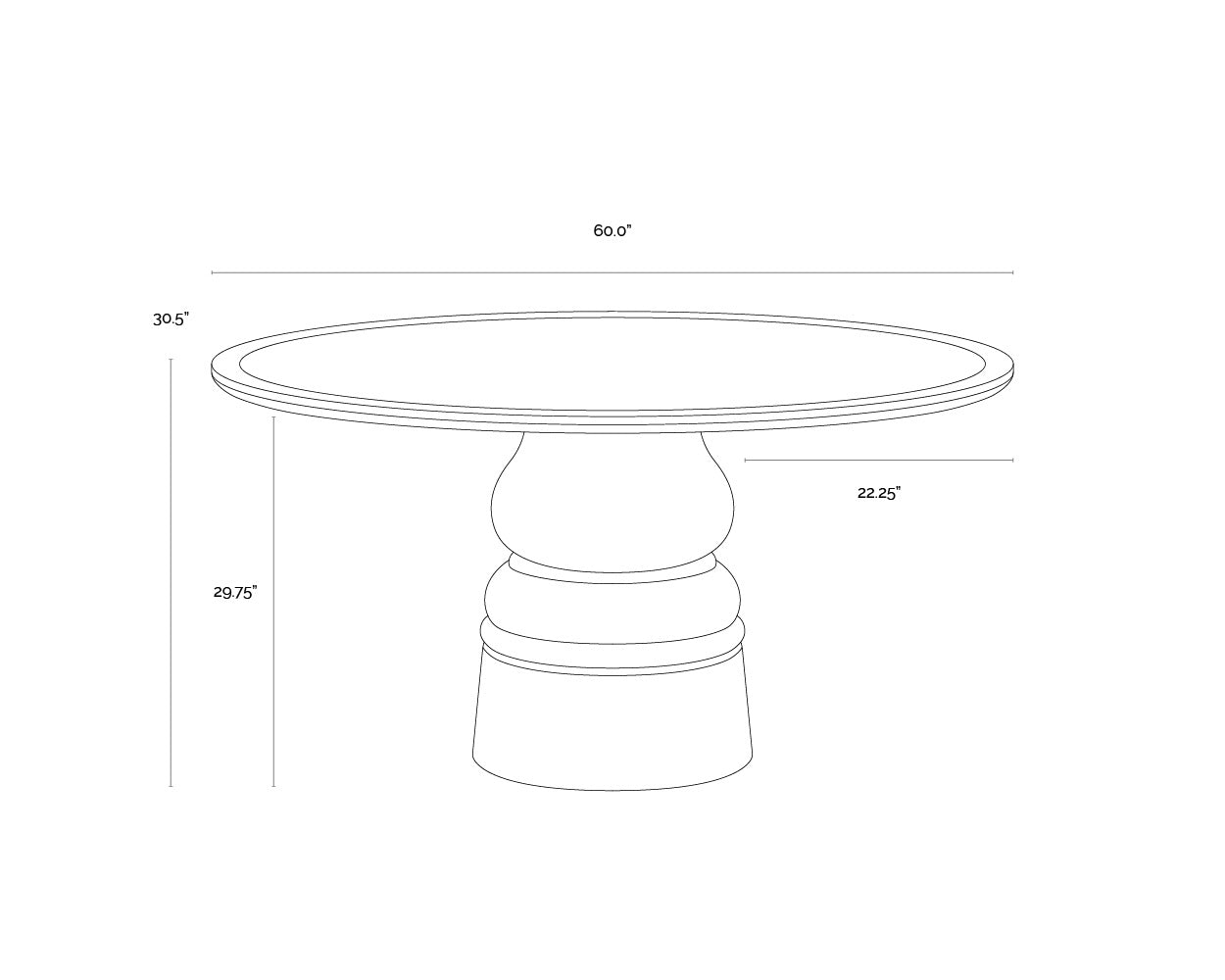 Quinton Dining Table - 60"